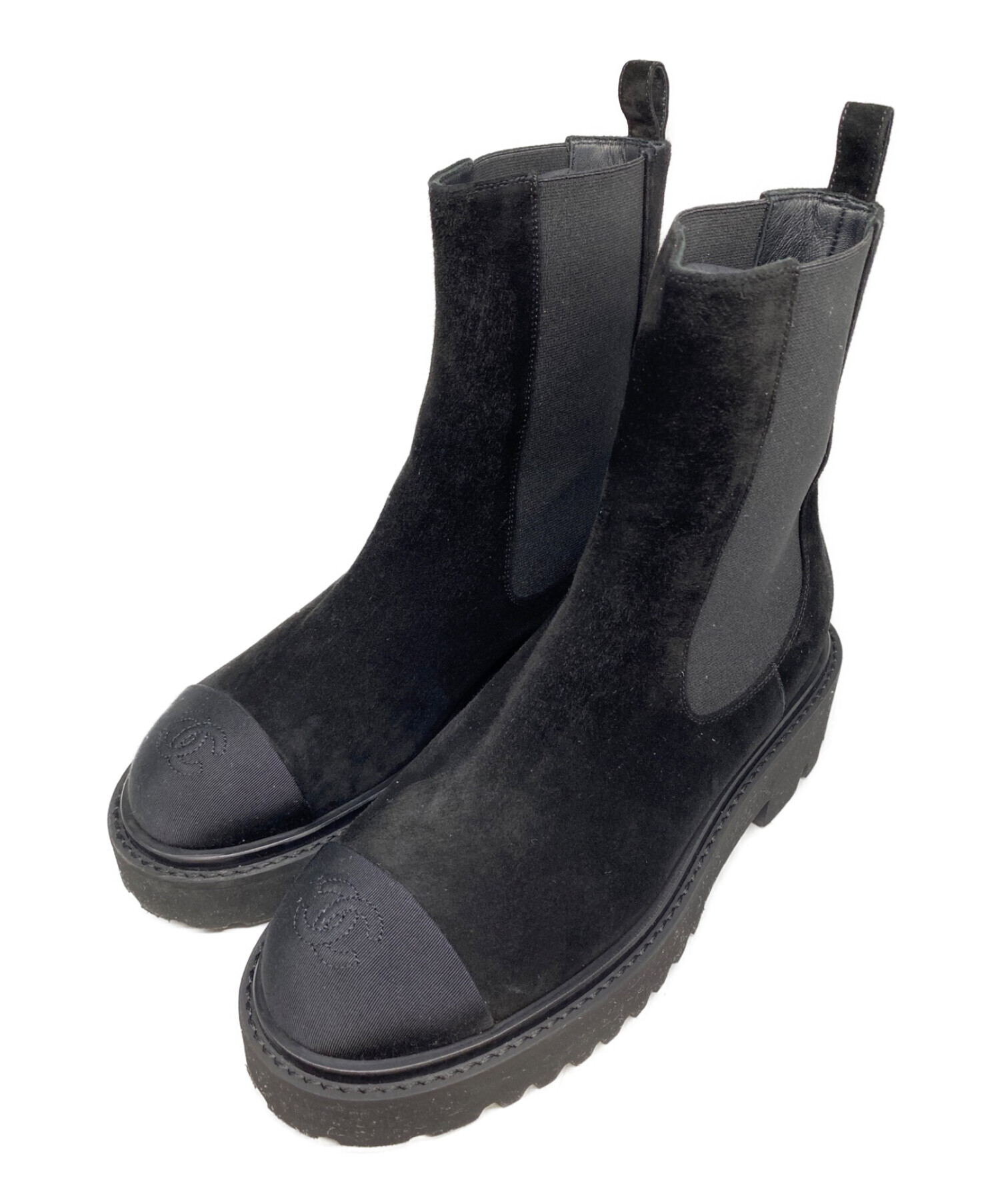 中古・古着通販】CHANEL (シャネル) ココマークサイドゴアスエード