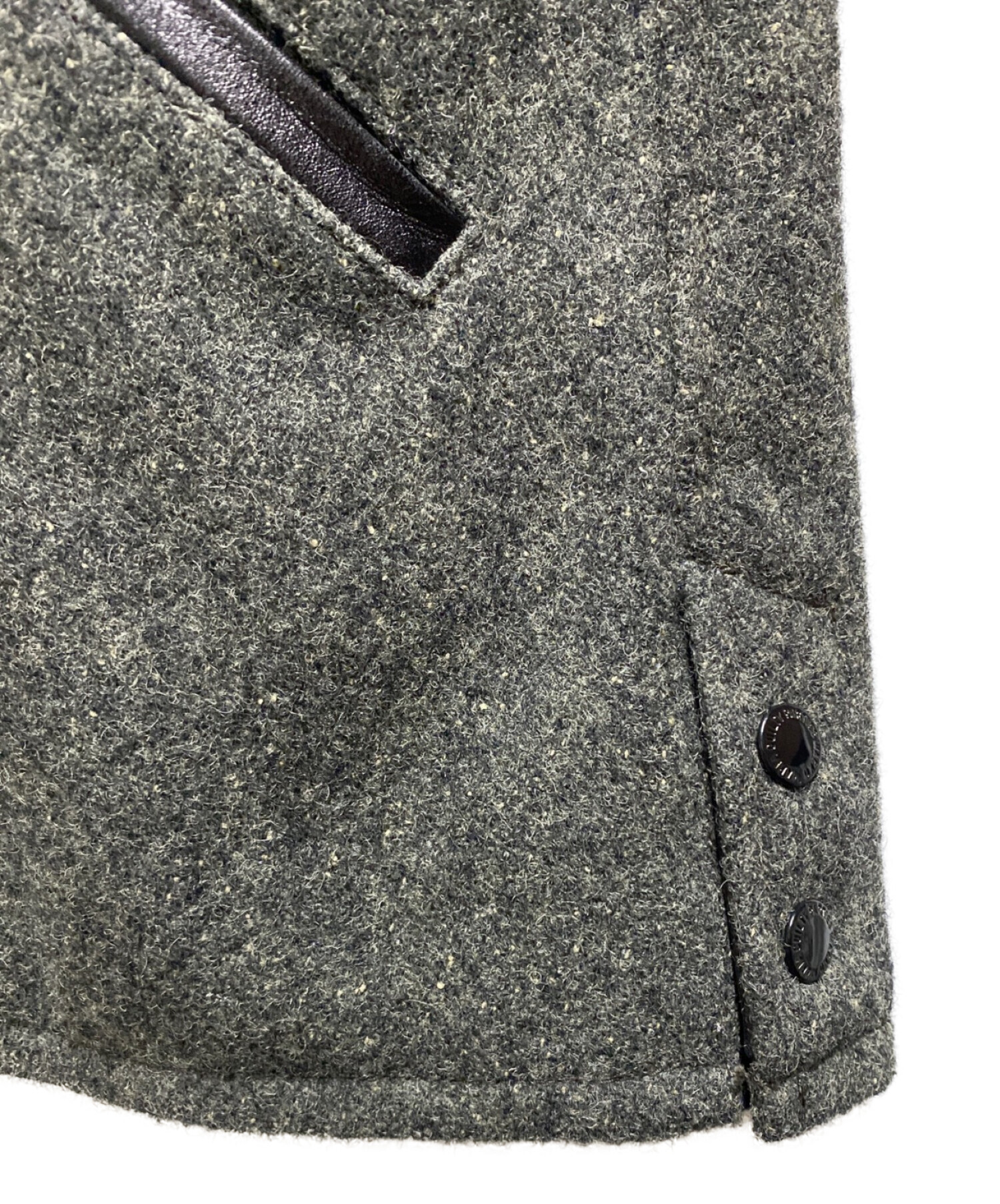 ワコマリア　シルクジャガード　ジャケット 中古・古着通販】WACKO MARIA (ワコマリア) レザー切り替えウール