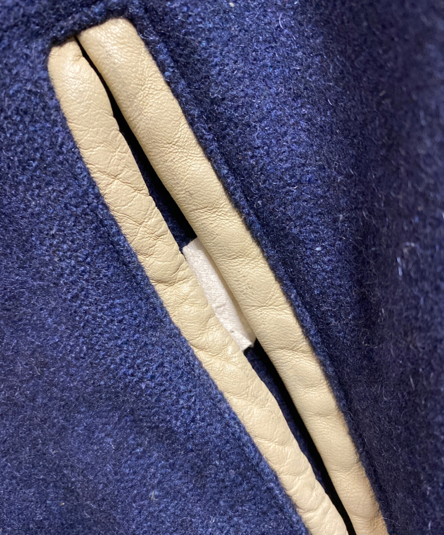 中古・古着通販】MAPLE (メイプル) 80sスタジャン ネイビー×ベージュ