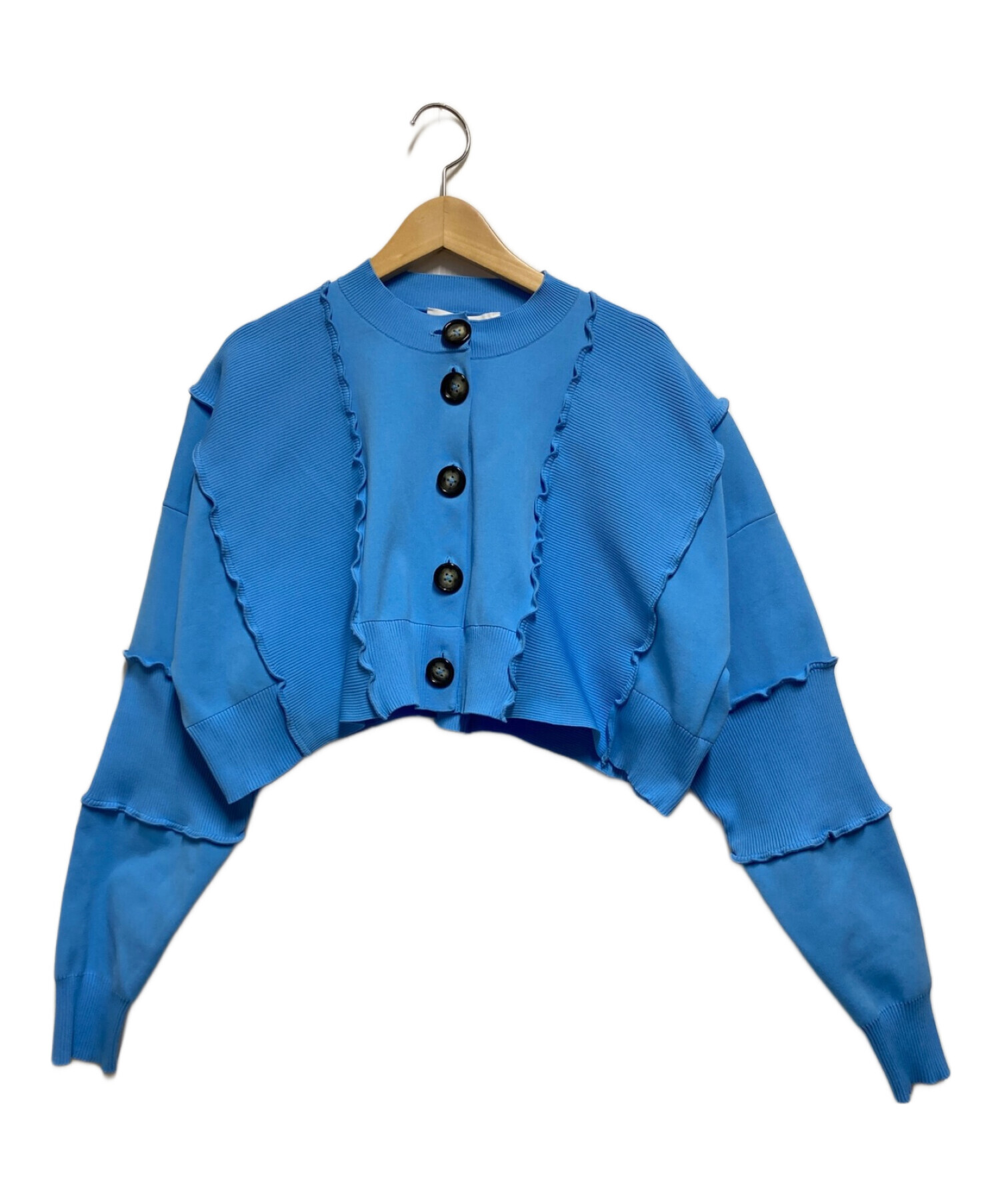 中古・古着通販】ENFOLD (エンフォルド) WAVE CARDIGAN ブルー サイズ 