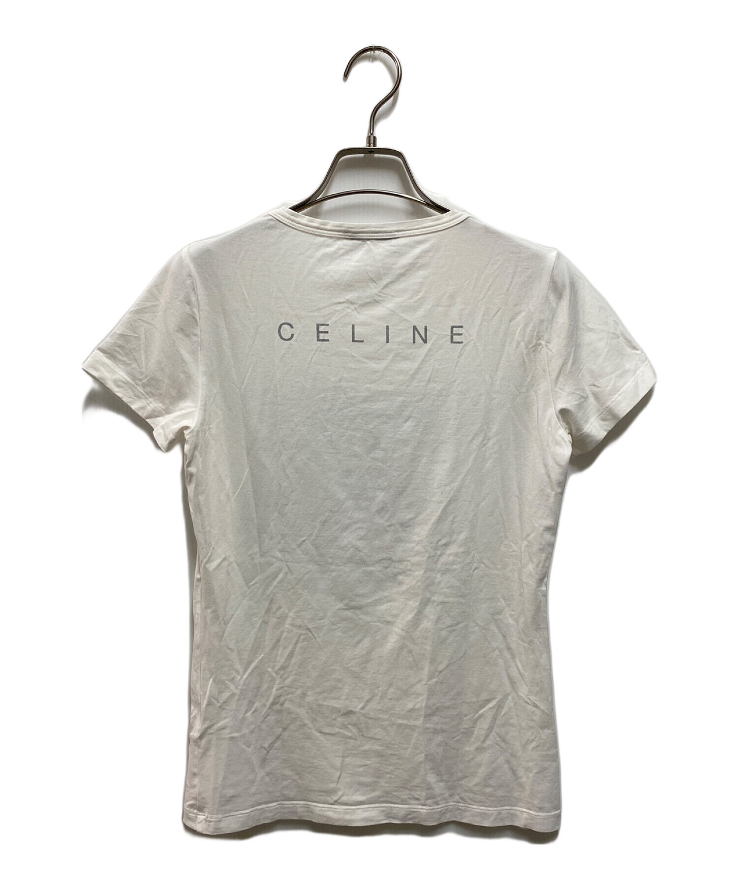 CELINE ホワイト ロゴTシャツ｜セリーヌ CELINE ロゴ 半袖 Tシャツ