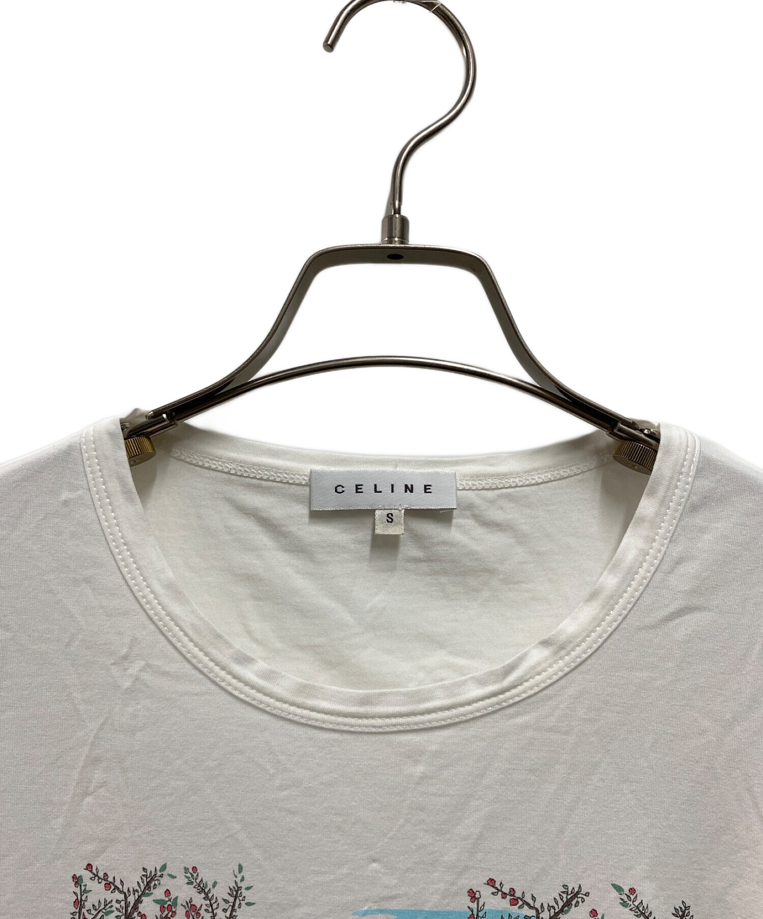 CELINE ホワイト Tシャツ (ユニセックス） S CELINE ロゴ Tシャツ