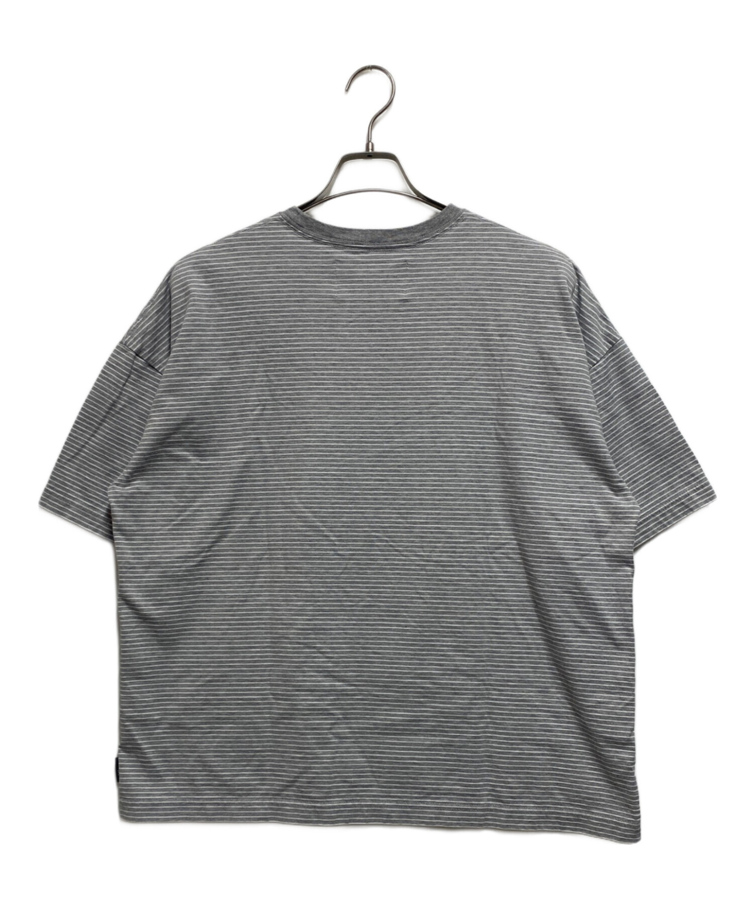 中古・古着通販】N!ce (ナイス) Round Logo Border tee グレー 