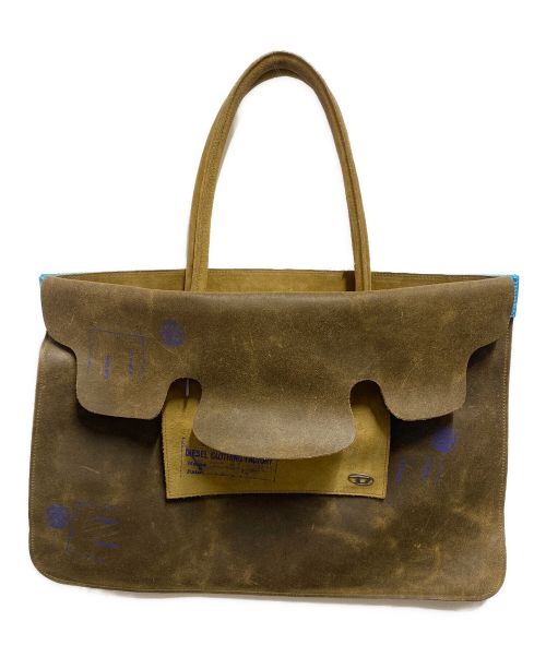 中古・古着通販】DIESEL (ディーゼル) レザートートバッグ ブラウン 未