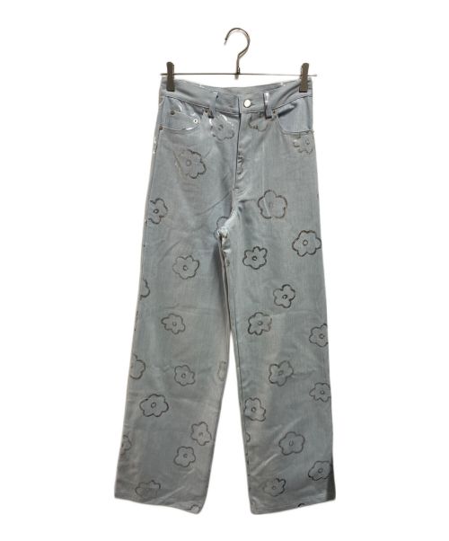 中古・古着通販】POPPY (ポピー) SILVER FLOWER DENIM PANTS スカイ