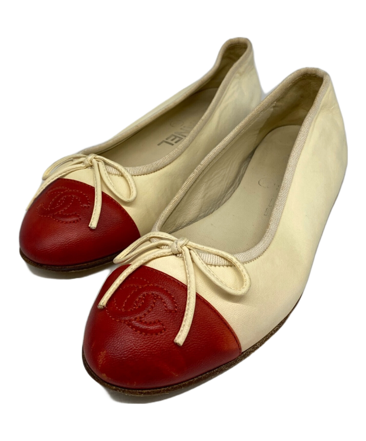 中古・古着通販】CHANEL (シャネル) ココマークバレリーナ レッド