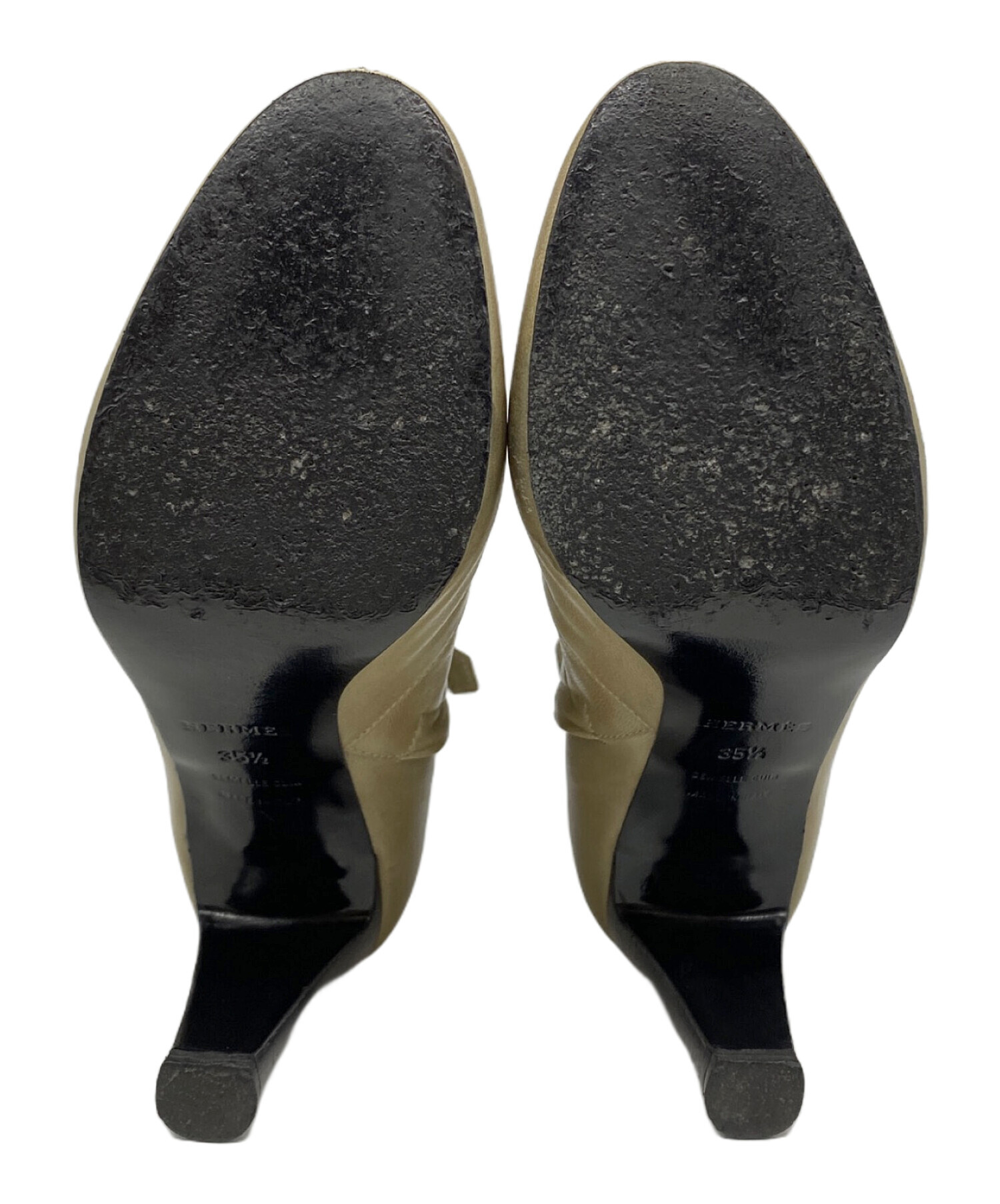 極美品　エルメスショートブーツ　フレンチ 35 1/2サイズ 裏張り済 ブーツ エルメス ショートブーツ ケルシー カーフレザー レディース