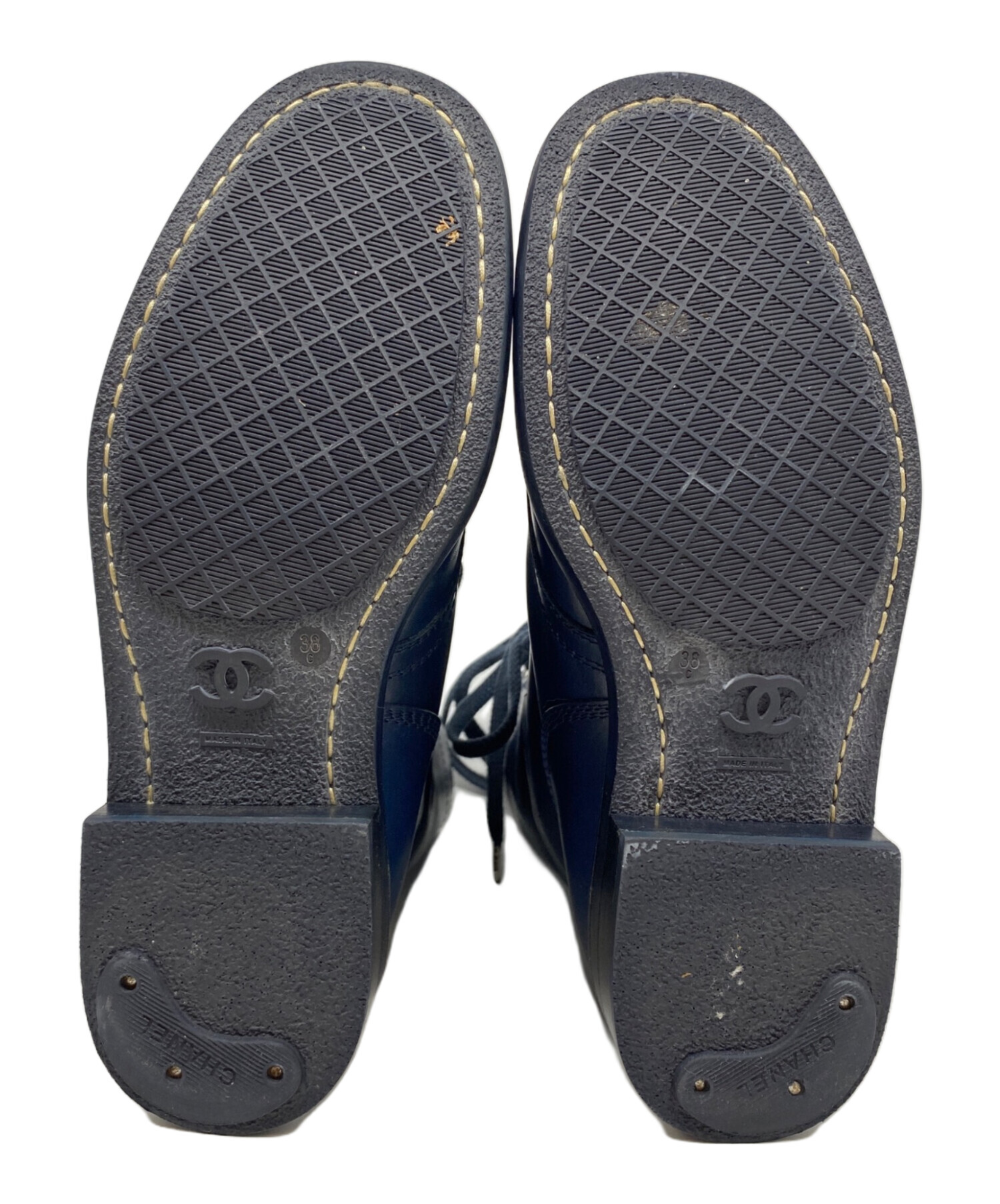 中古・古着通販】CHANEL (シャネル) エンジニアブーツ ネイビー サイズ