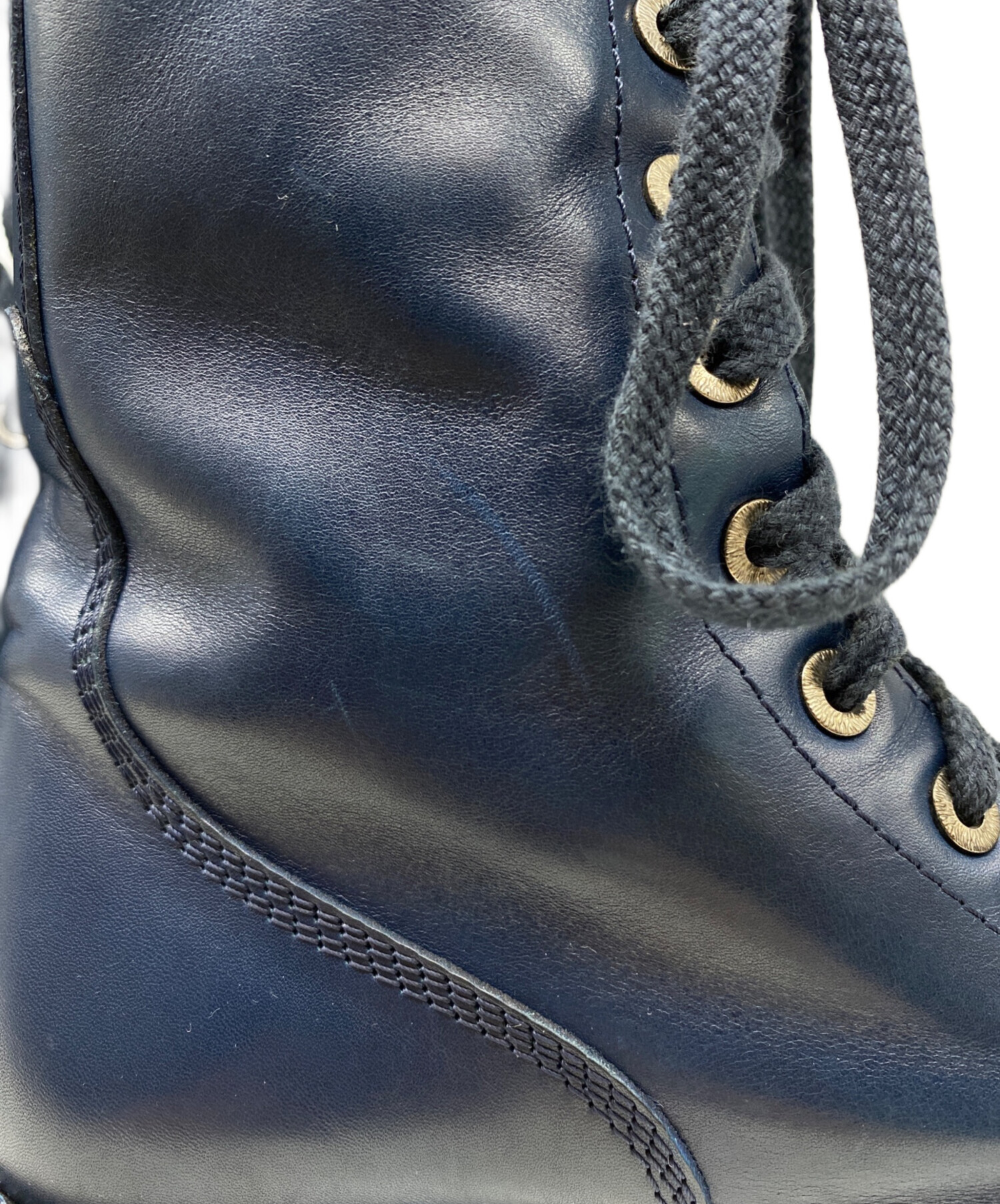 中古・古着通販】CHANEL (シャネル) エンジニアブーツ ネイビー サイズ