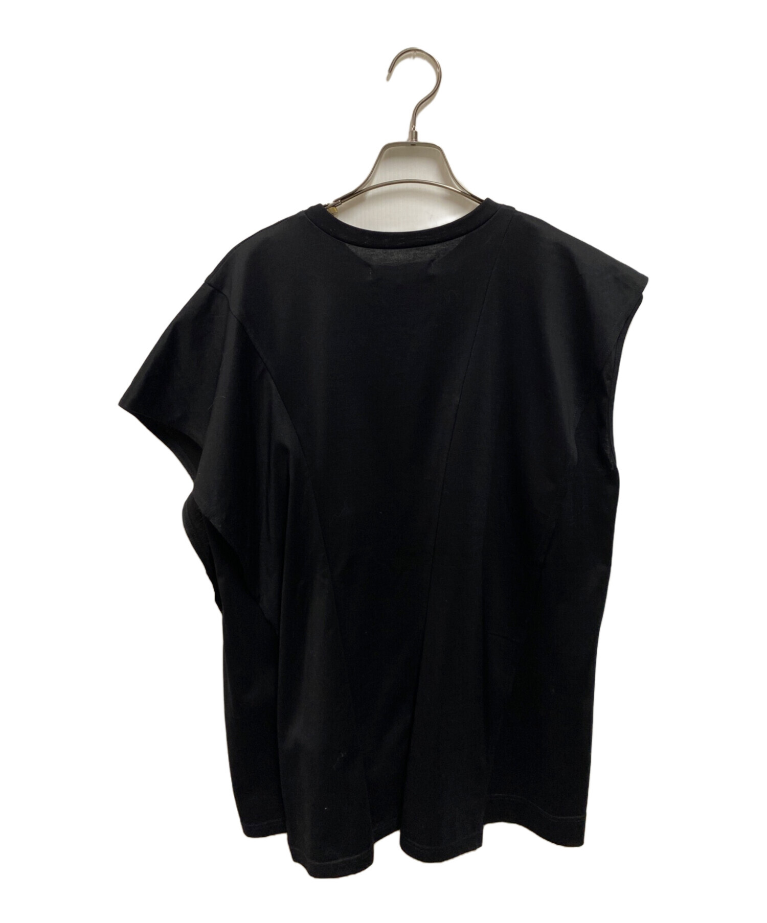 中古・古着通販】Ujoh (ウジョー) アシンメトリーノースリーブTシャツ 