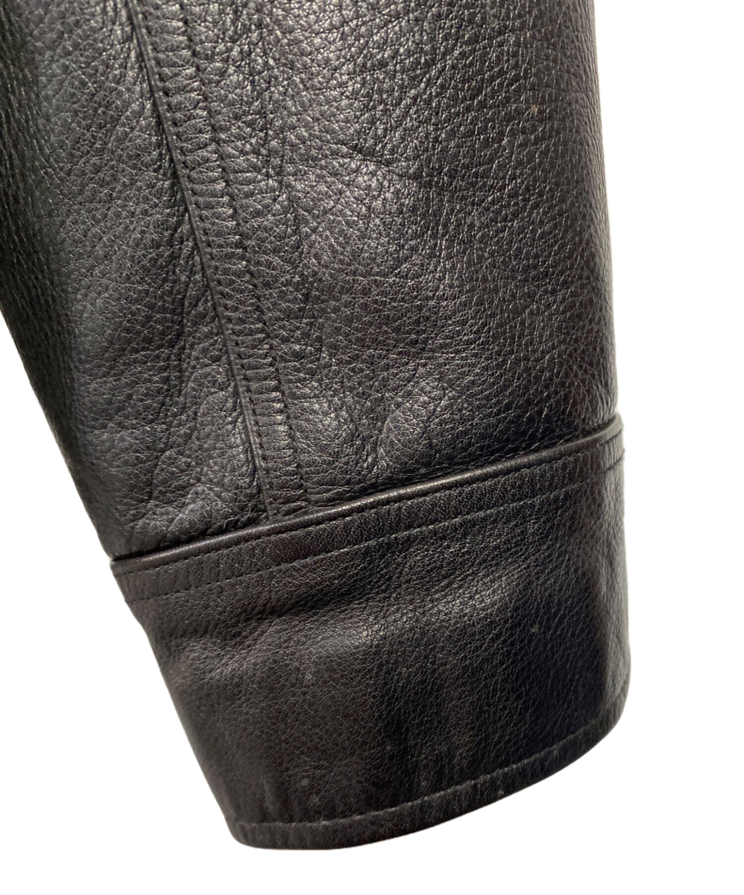 COACH ブラック レザージャケット L 中古・古着通販】COACH (コーチ) レザー トラッカー ジャケット