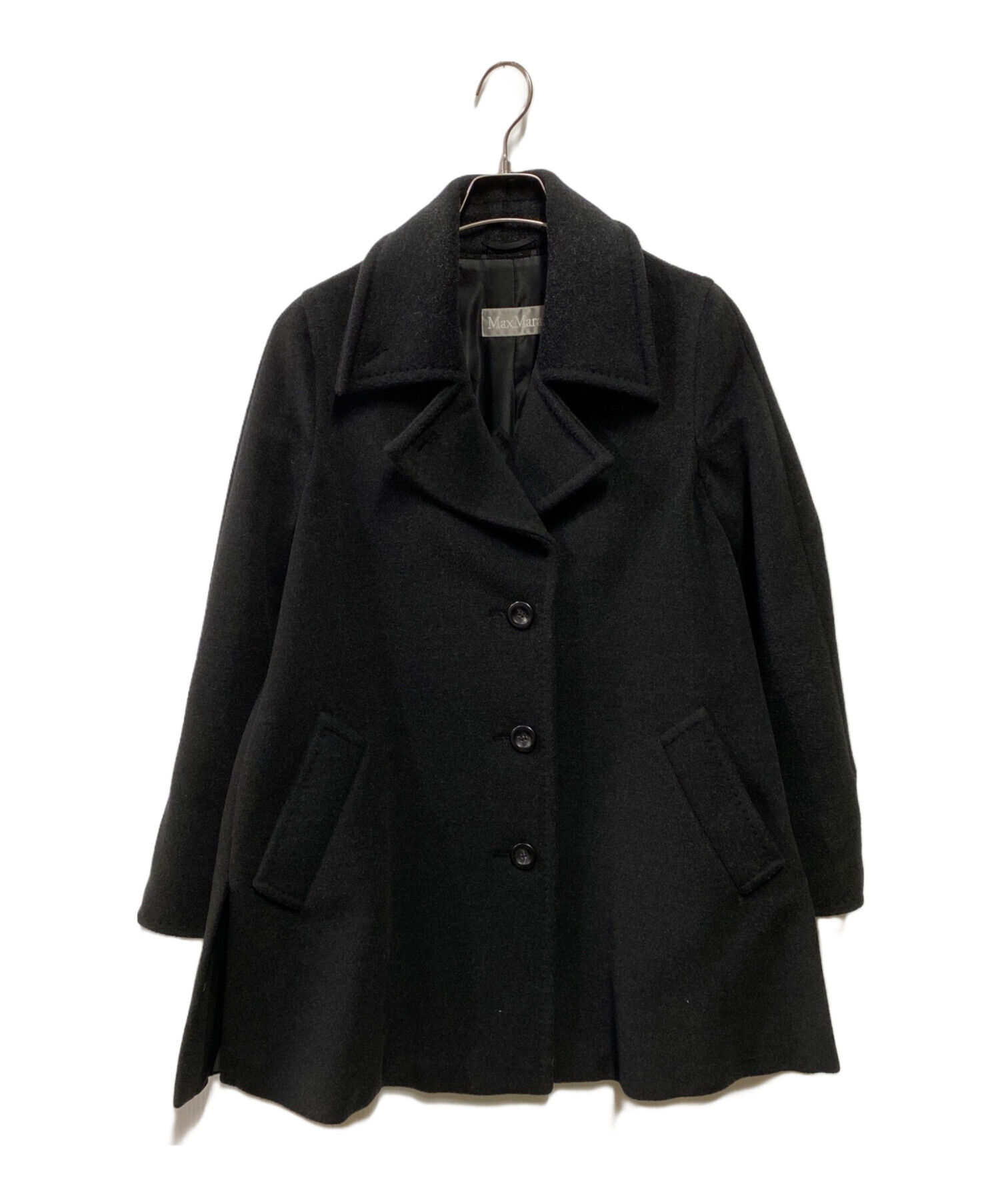 中古・古着通販】MaxMara (マックスマーラ) ウールコート ブラック 