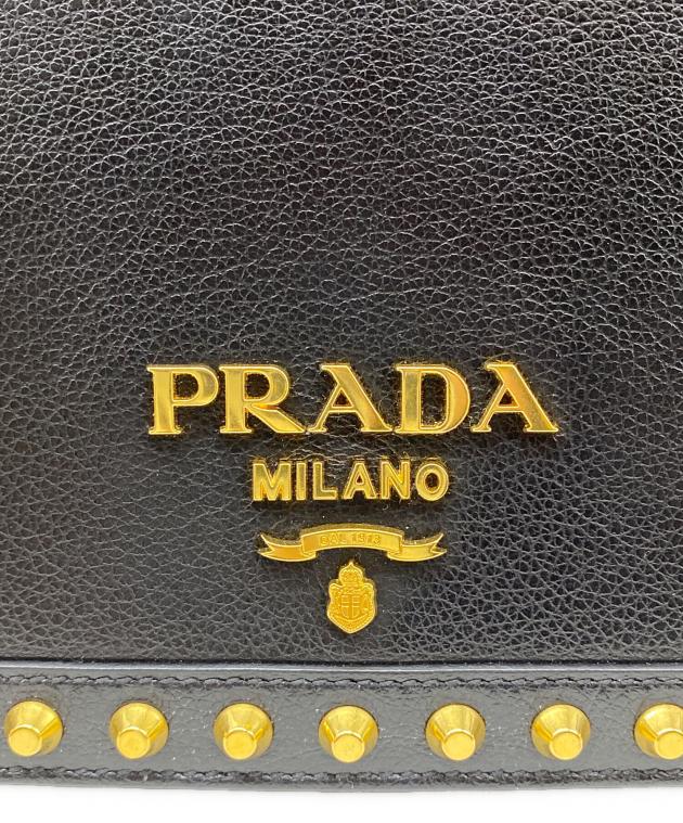 中古・古着通販】PRADA (プラダ) スタッズチェーンショルダーバッグ