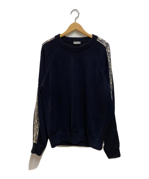 【中古・美品】Dior ネイビー オブリーク柄ニット　サイズＬ 3055001831068290_01_5223w.jpeg
