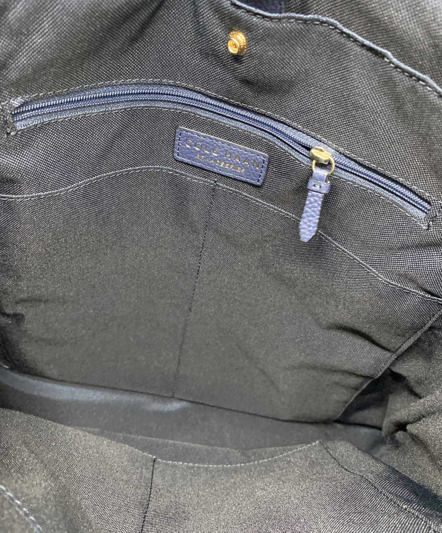 中古・古着通販】COLE HAAN (コールハーン) レザーリュック ネイビー 