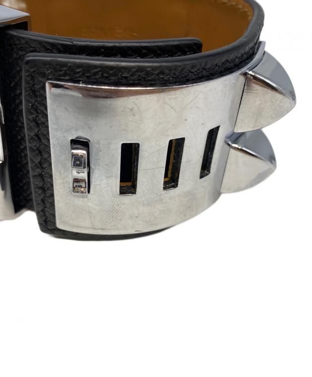 HERMES スタッズ付きレザーバングル ブラック HERMES スタッズ付きレザーバングル ブラック 楽天市場