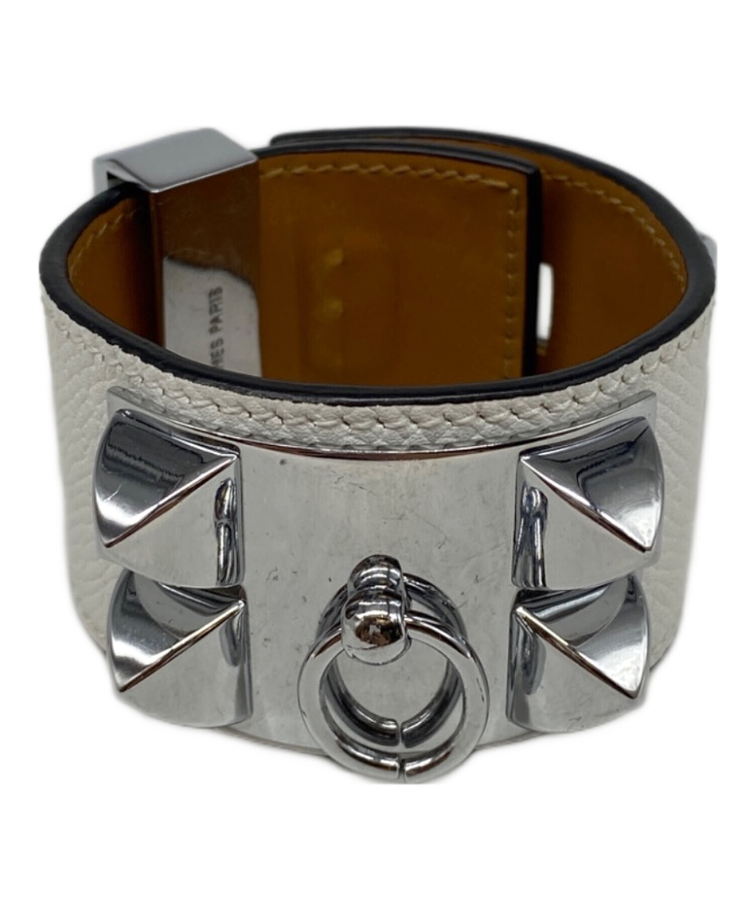 中古・古着通販】HERMES (エルメス) スタッズバングル ホワイト 中古・古着通販】HERMES (エルメス) スタッズバングル ホワイト