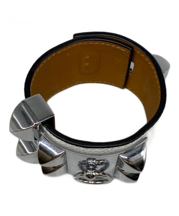 キミスタ 【廃番品・未使用】HERMES エルメス プレイ バングル 中古・古着通販】HERMES (エルメス) スタッズバングル ホワイト