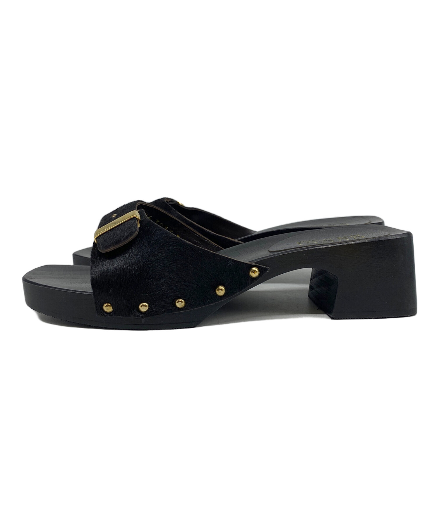中古・古着通販】GUCCI (グッチ) サンダル ブラック サイズ:37 1/2 