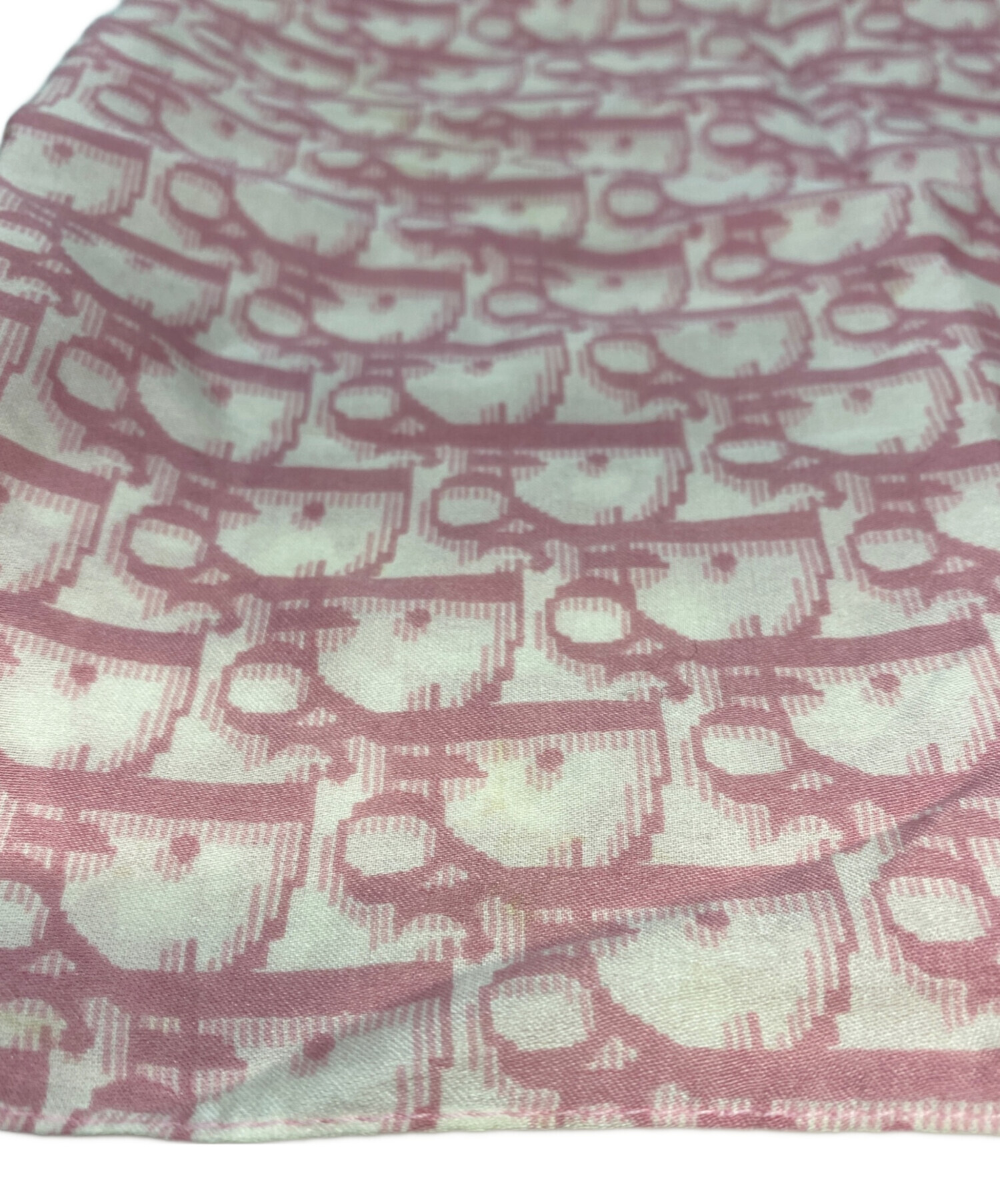 『未使用』Christian Dior シルクスカーフ　トロッター柄　ピンク系 未使用』Christian Dior シルクスカーフ トロッター柄 ピンク系 未使用