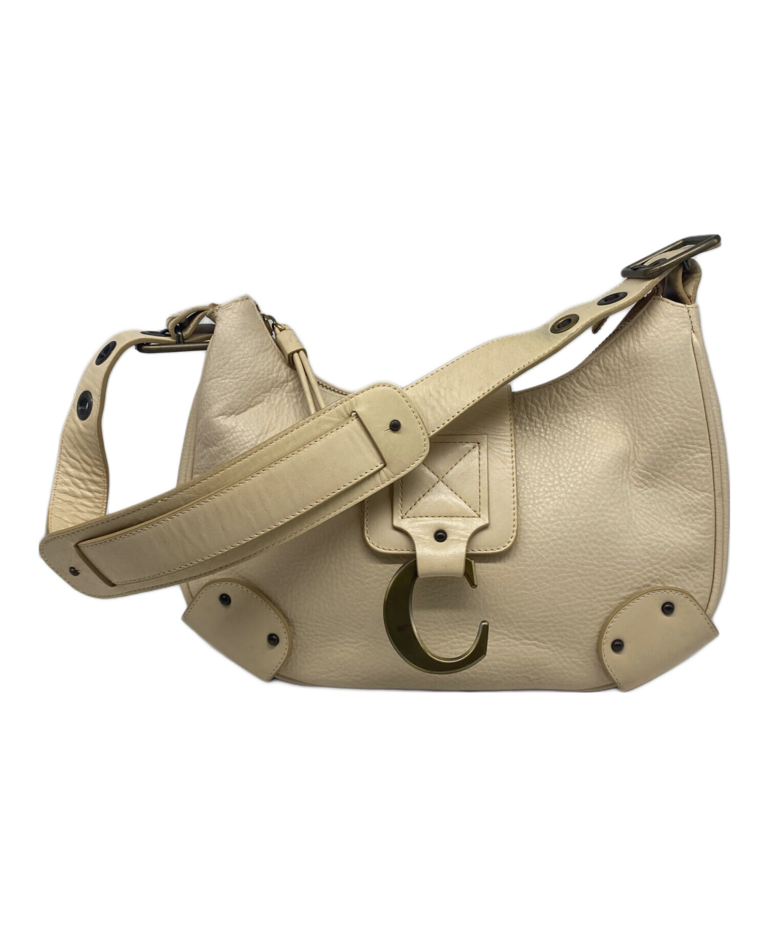 中古・古着通販】Chloe (クロエ) Cロゴ ワンショルダーバッグ ベージュ 