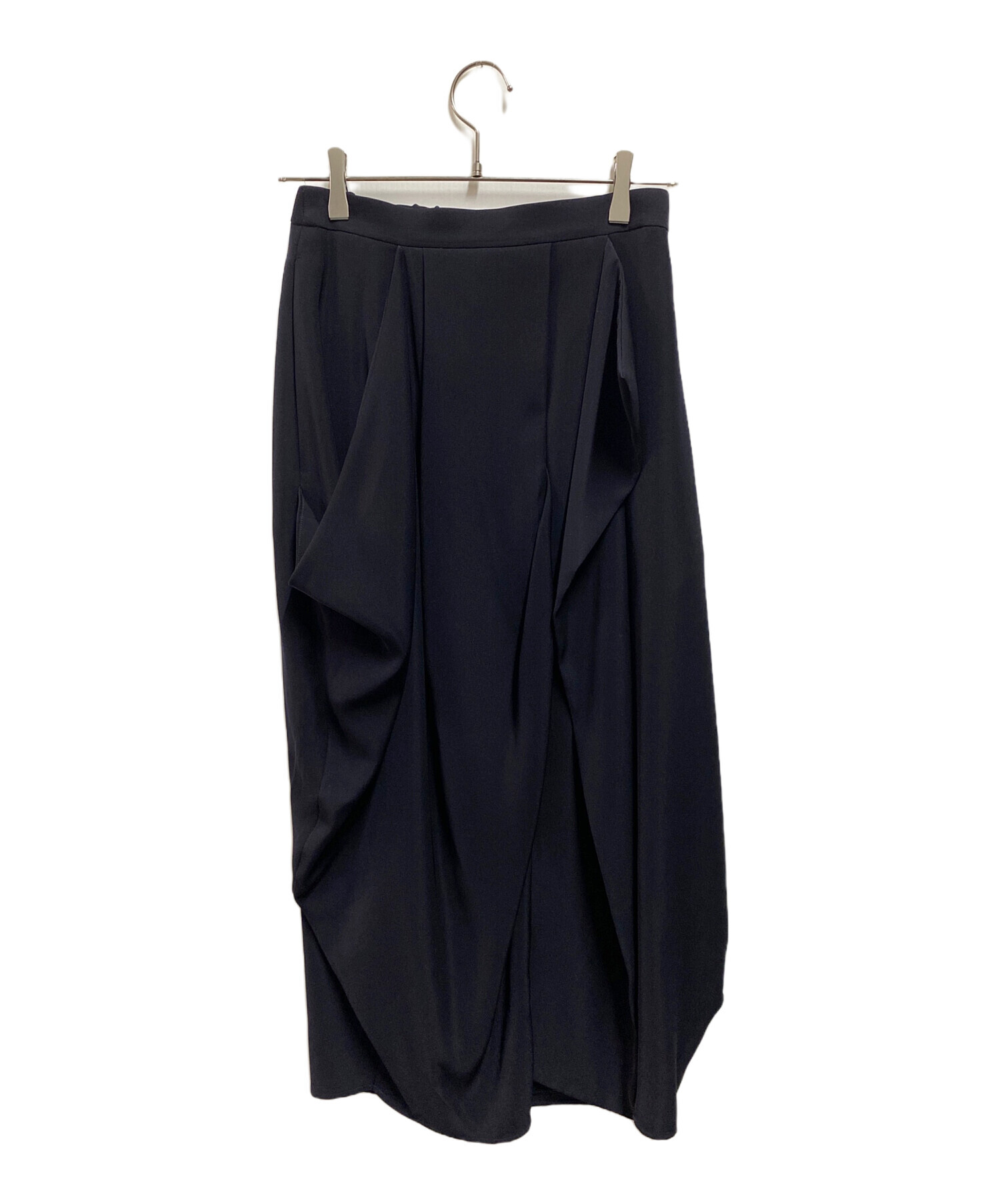 中古・古着通販】ENFOLD (エンフォルド) DRAPE COCOON SKIRT ネイビー