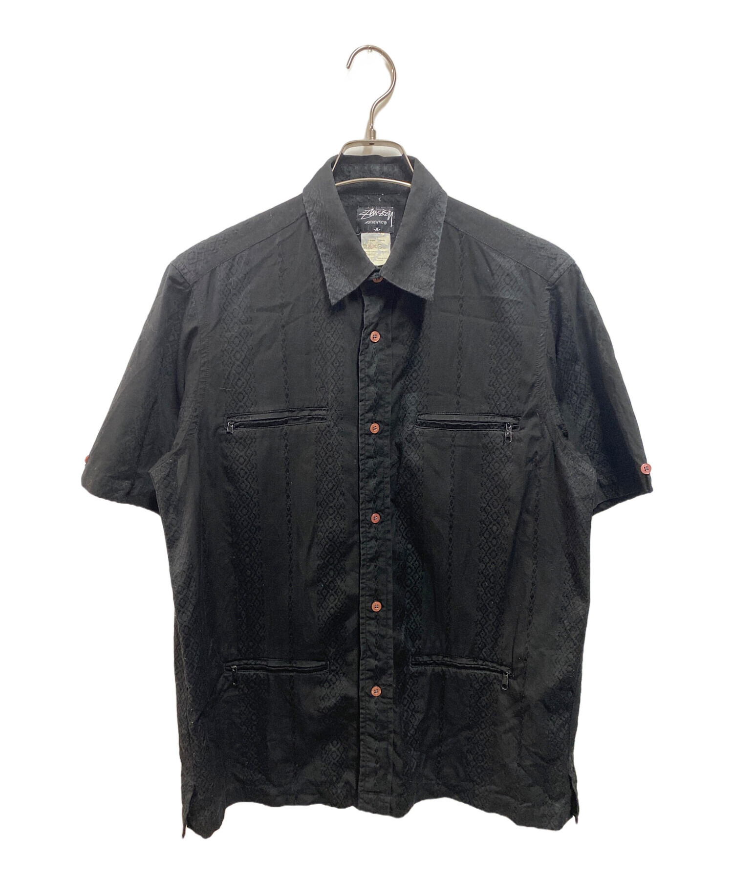中古・古着通販】stussy (ステューシー) キューバシャツ ブラック 