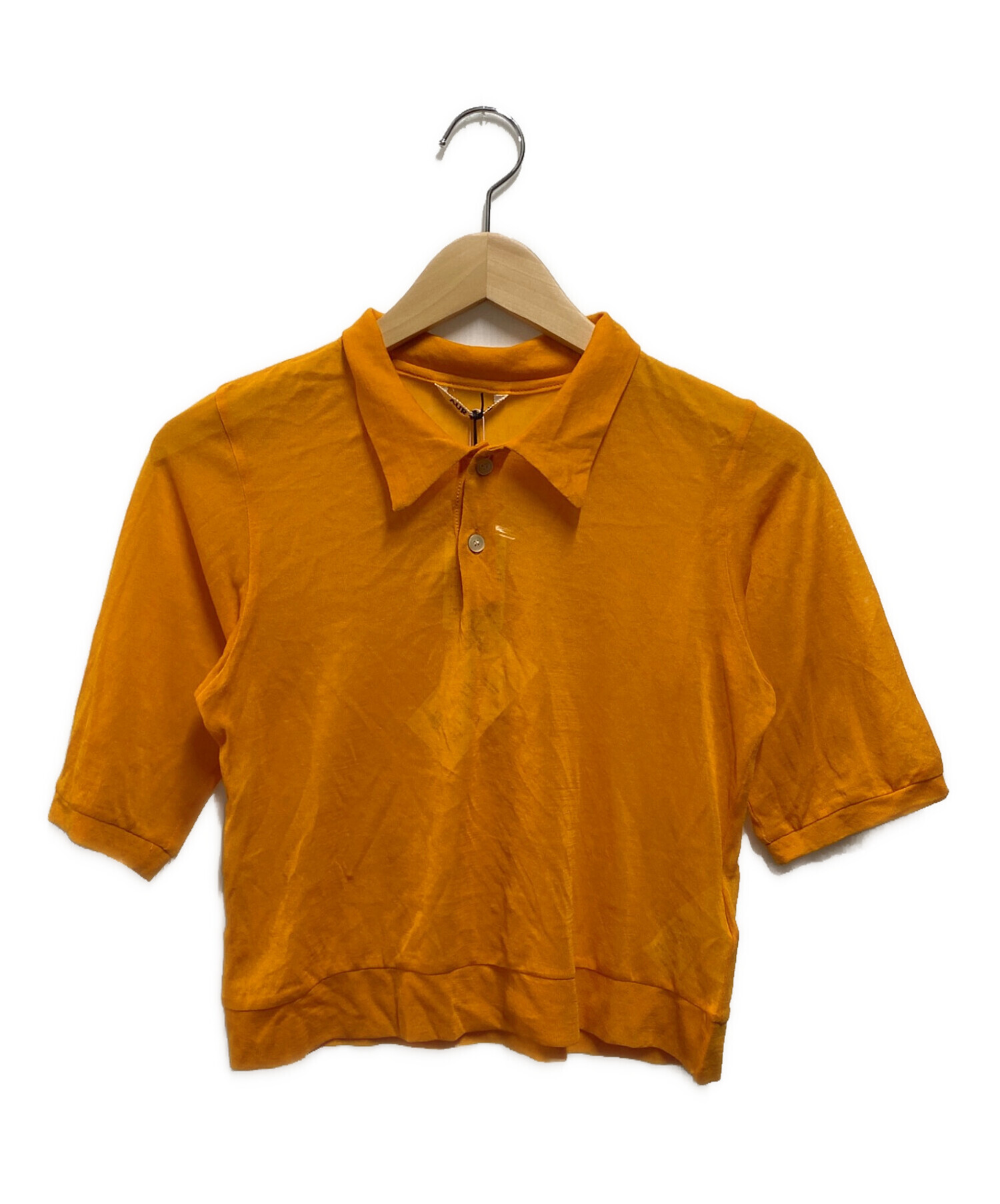 AURALEE オレンジ 半袖シャツ 中古・古着通販】AURALEE (オーラリー) GAUZE SHORT POLO オレンジ
