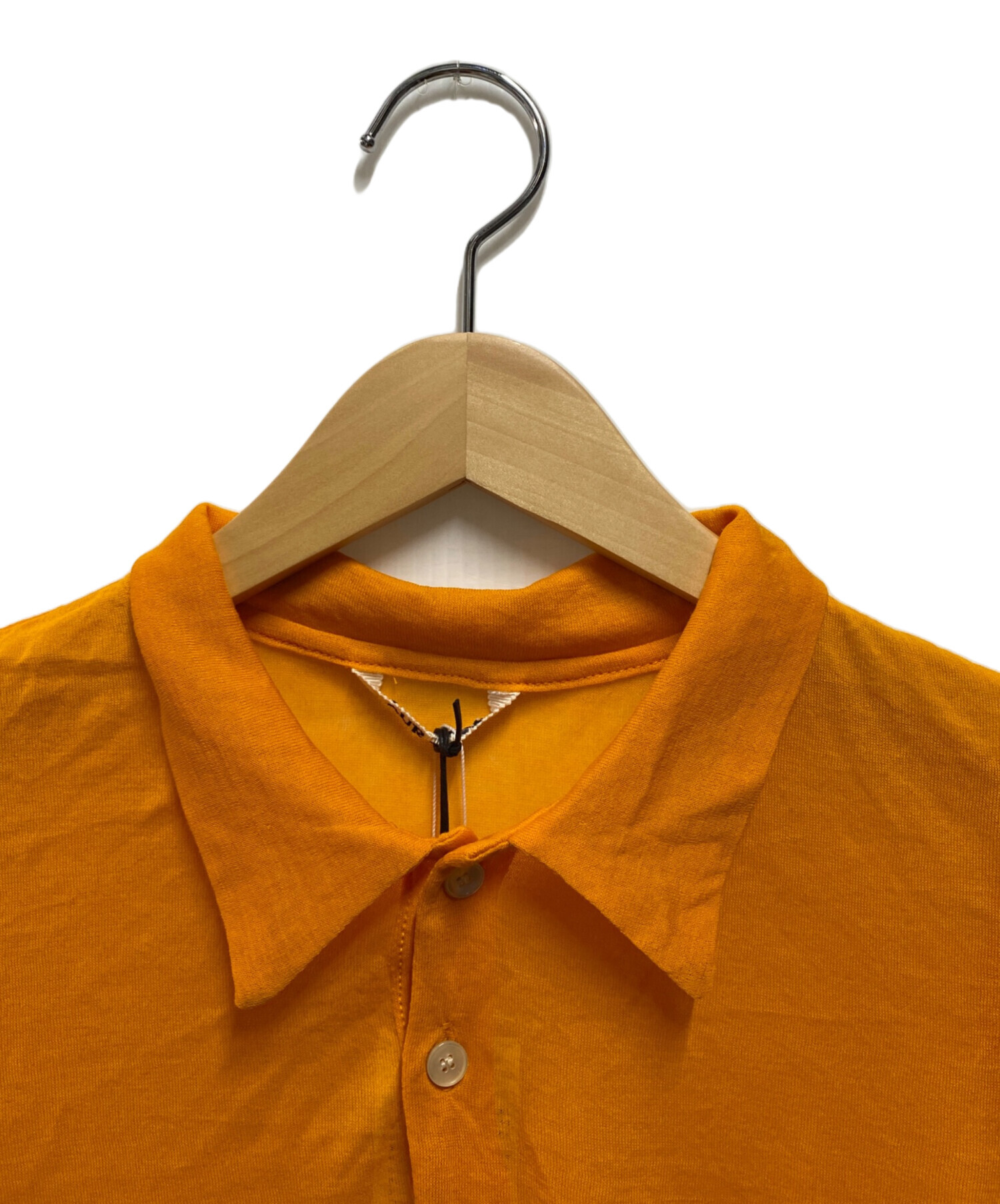 AURALEE オレンジ 半袖シャツ 中古・古着通販】AURALEE (オーラリー) GAUZE SHORT POLO オレンジ