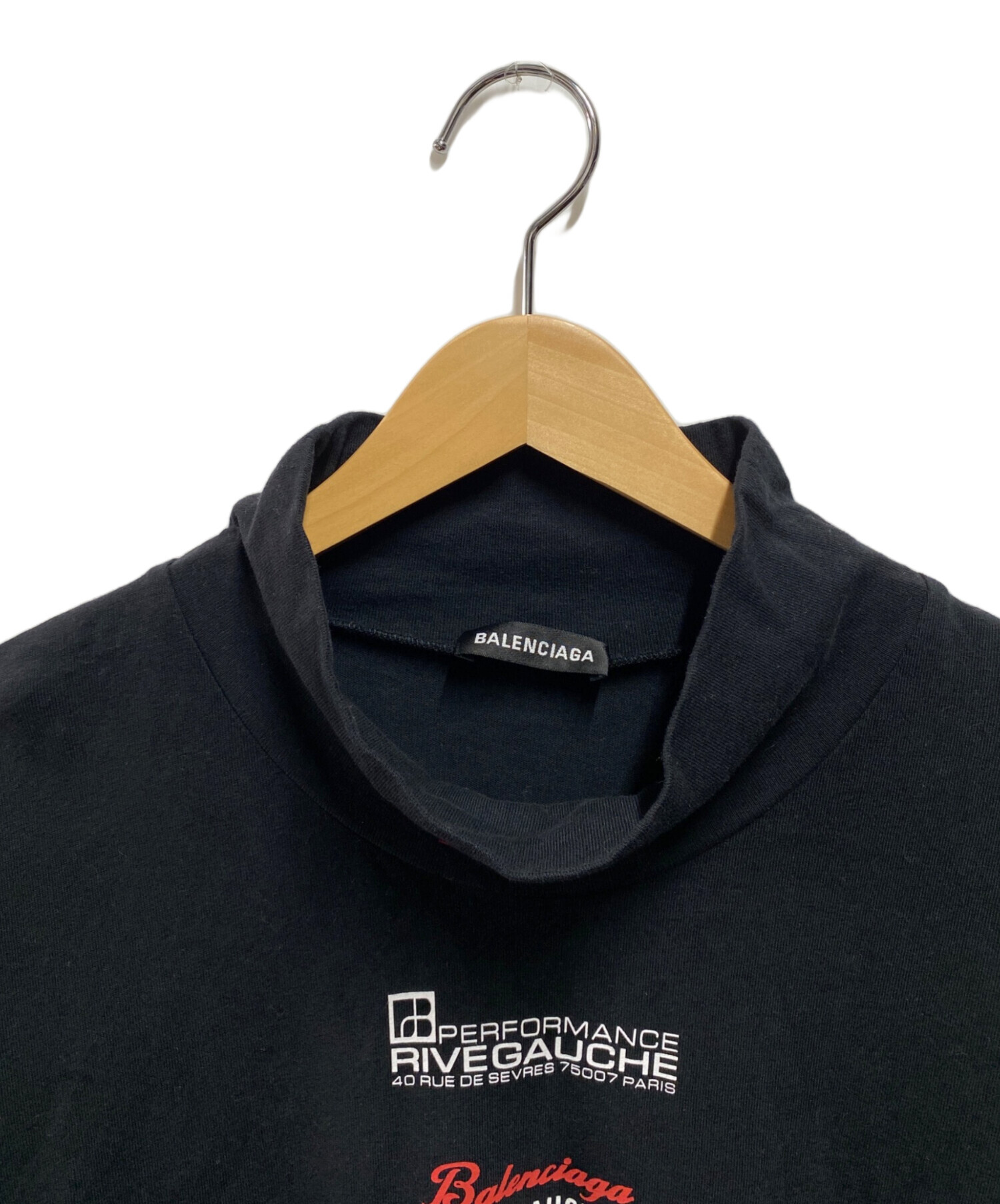 希少高級バレンシアガbalen@ciag黒ブラックロングTイタリア製L 中古・古着通販】BALENCIAGA (バレンシアガ) MULTI LOGO HI-NECK