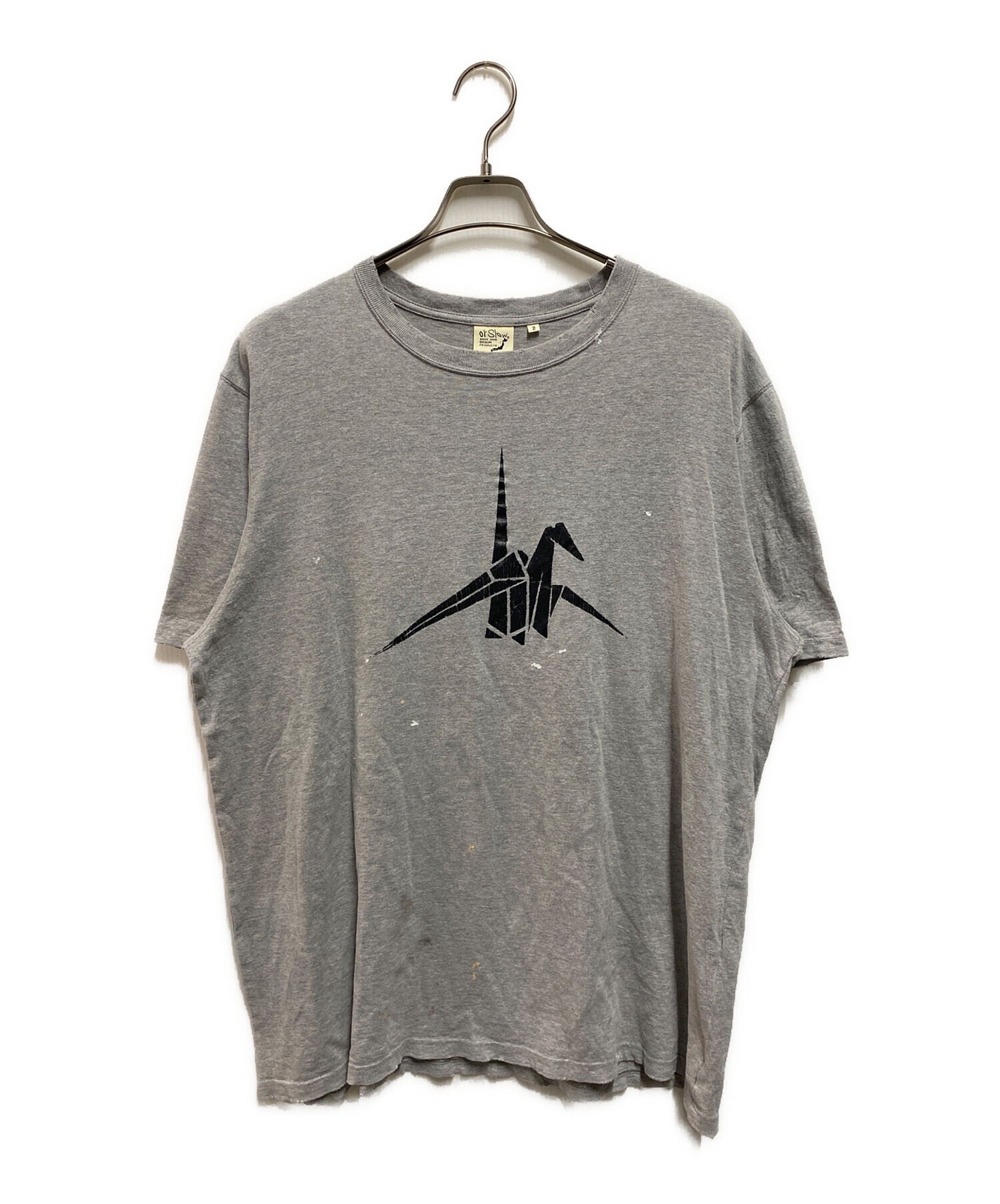 中古・古着通販】orSlow (オアスロウ) ORIGAMI PRINT Tシャツ グレー