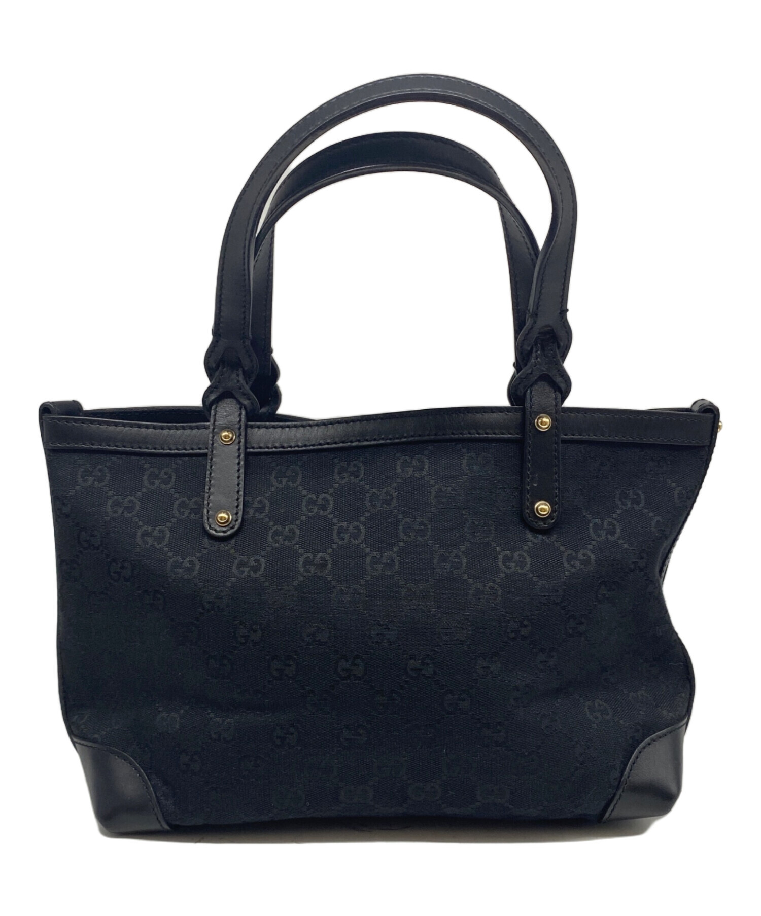 【美品】GUCCI グッチ GGキャンバス トートバッグ ブラック グッチ(GUCCI)グッチ GGキャンバス トートバッグ バッグ