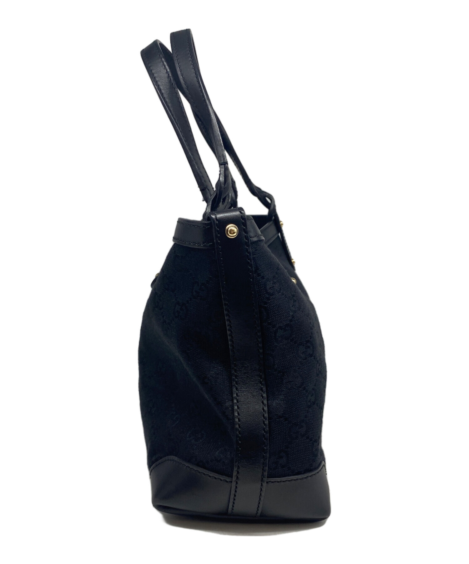 中古・古着通販】GUCCI (グッチ) ポーチ付GGキャンバストート ブラック