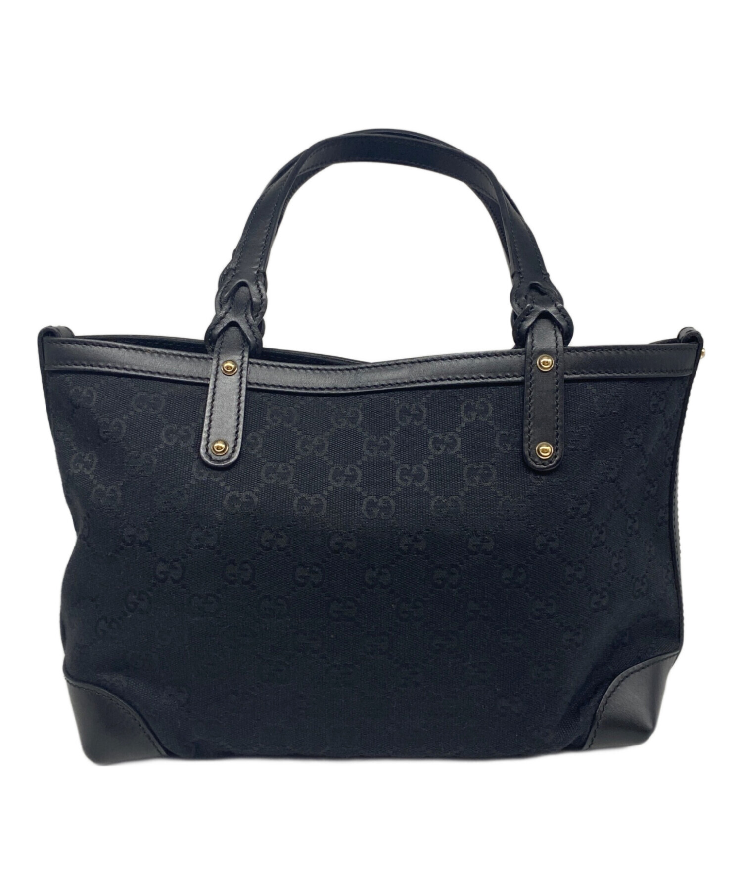 GUCCI グッチ トートバッグ GGキャンバス ブラック ポーチ付き 【公式