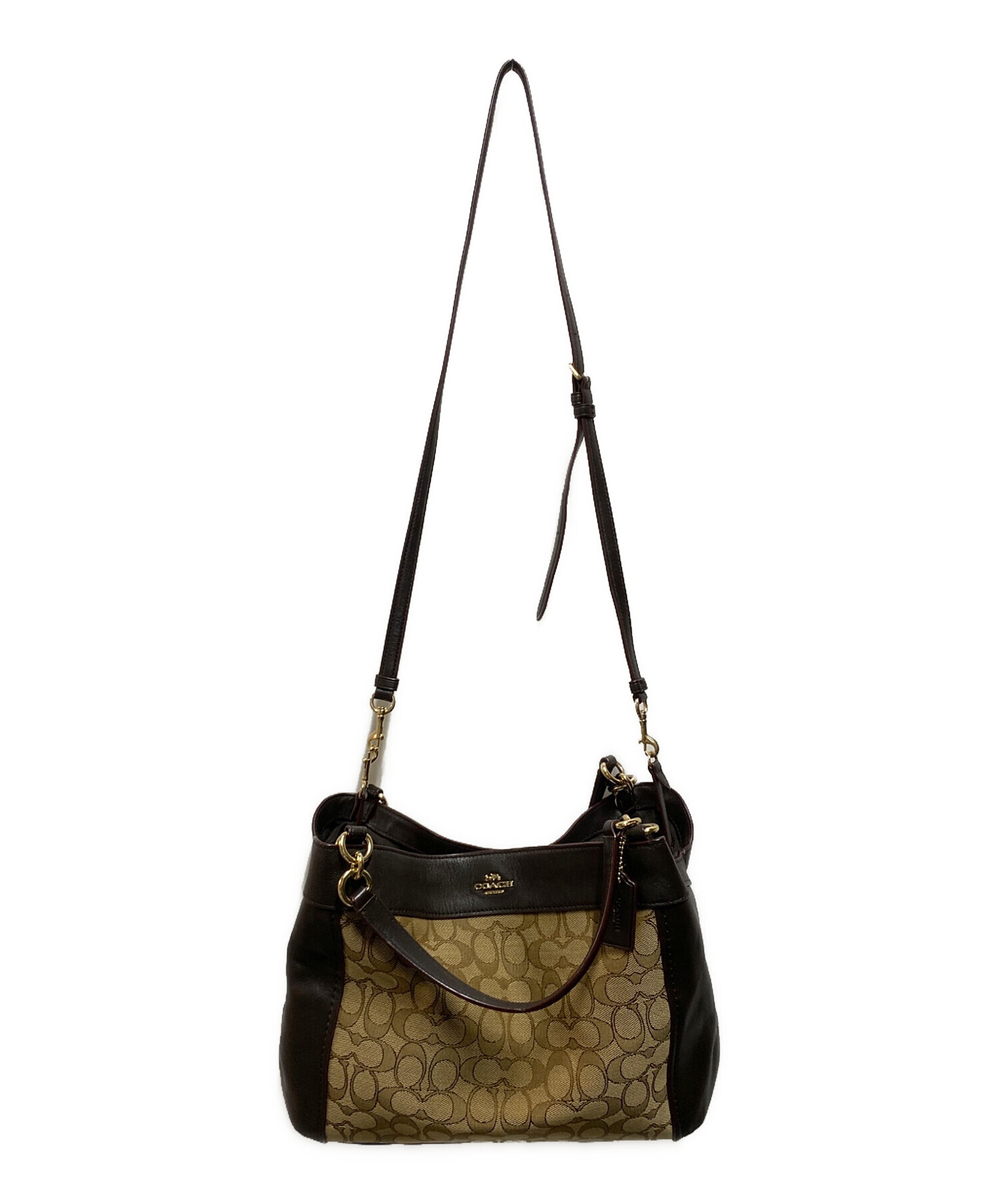COACH コーチ シグネチャー ブラウン 2WAY ハンドバッグ レディース 