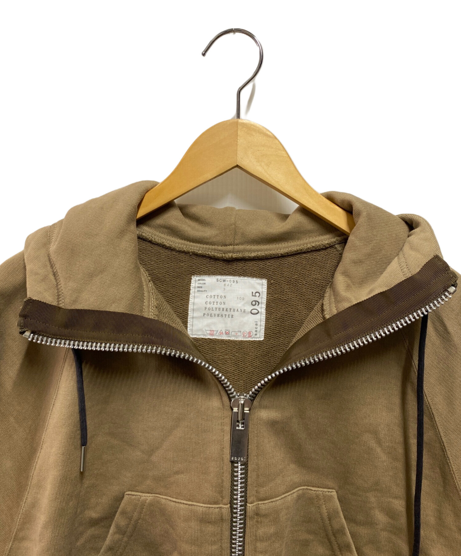 [美品] sacai フーディ ベージュ/ブラウン 23-03173m サイズ2 sacai - Sacai サカイ 23AW Sponge Sweat Blouson 23-03173M スポンジ