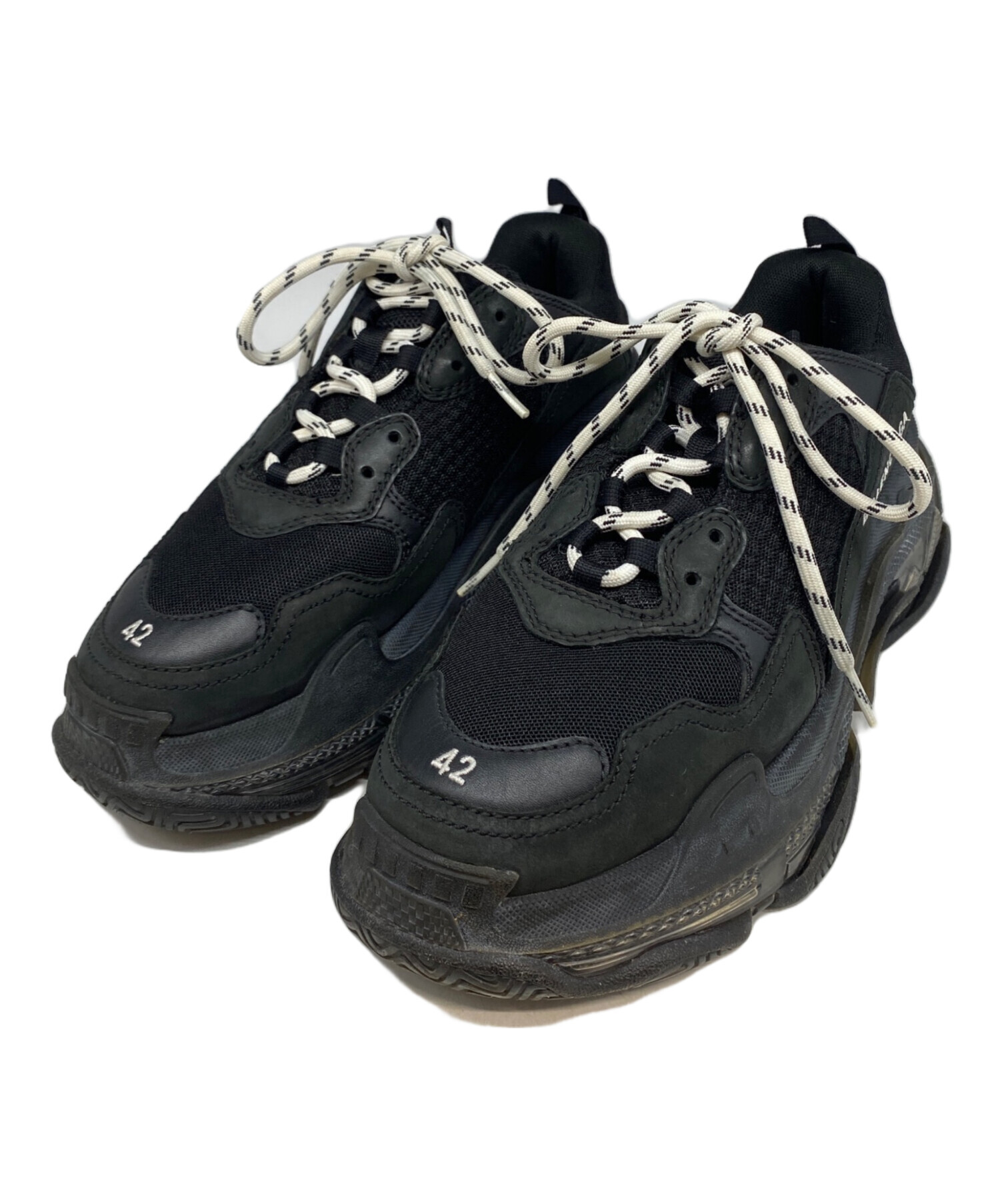 中古・古着通販】BALENCIAGA (バレンシアガ) TRIPLE S ブラック サイズ 