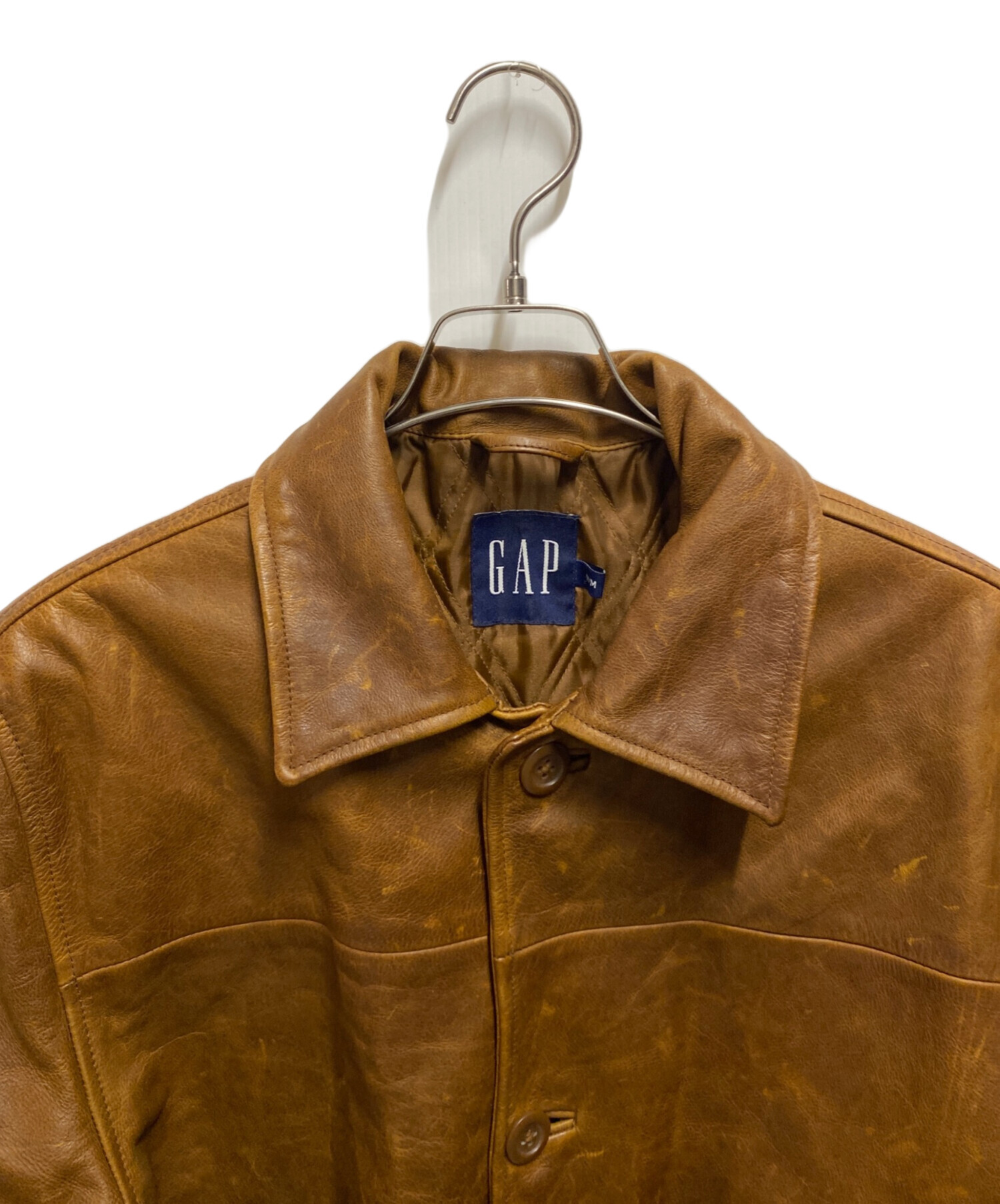 中古・古着通販】GAP (ギャップ) 00's レザーカーコート ブラウン