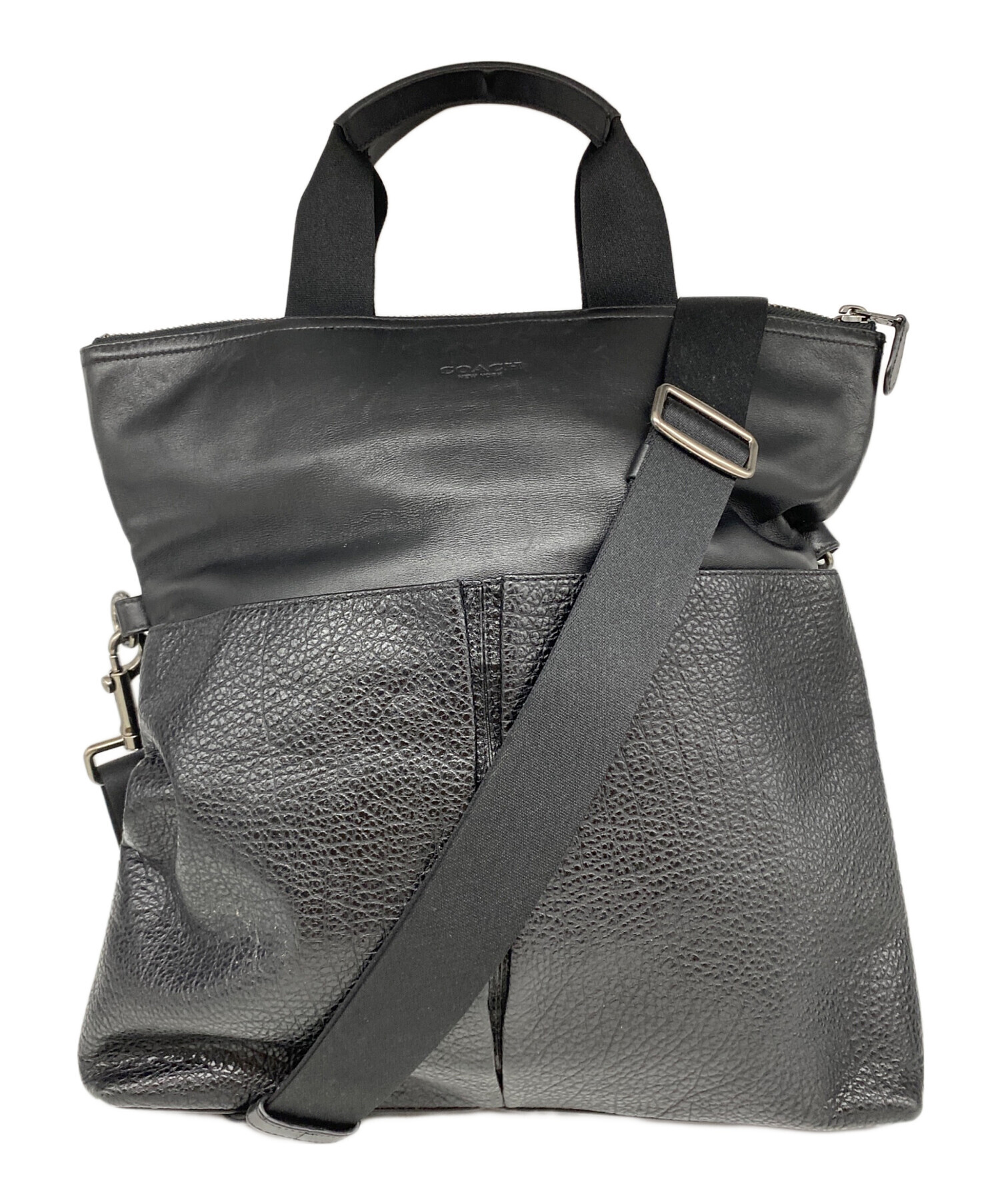 中古・古着通販】COACH (コーチ) レザーバッグ ブラック｜ブランド