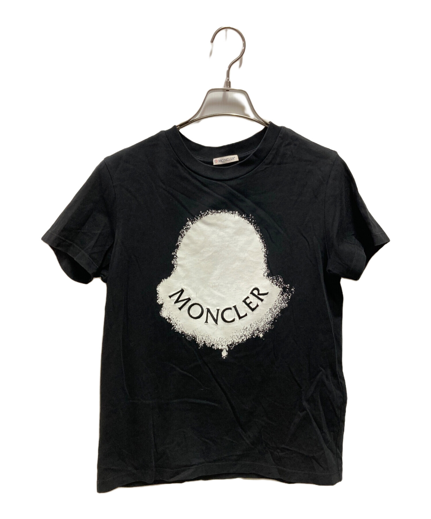 中古・古着通販】MONCLER (モンクレール) ロゴTシャツ ブラック サイズ 
