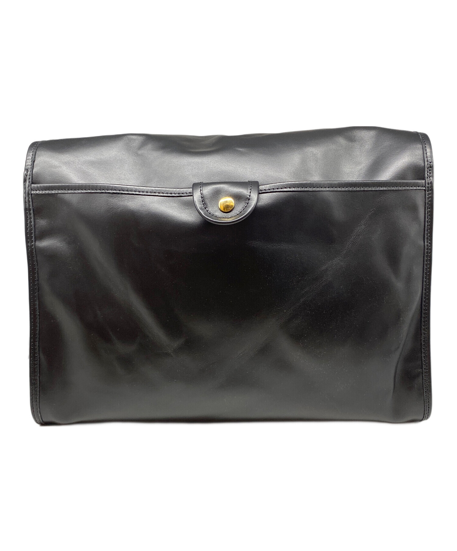 中古・古着通販】holiday (ホリデー) LEATHER FLAP BIG BAG ブラック 