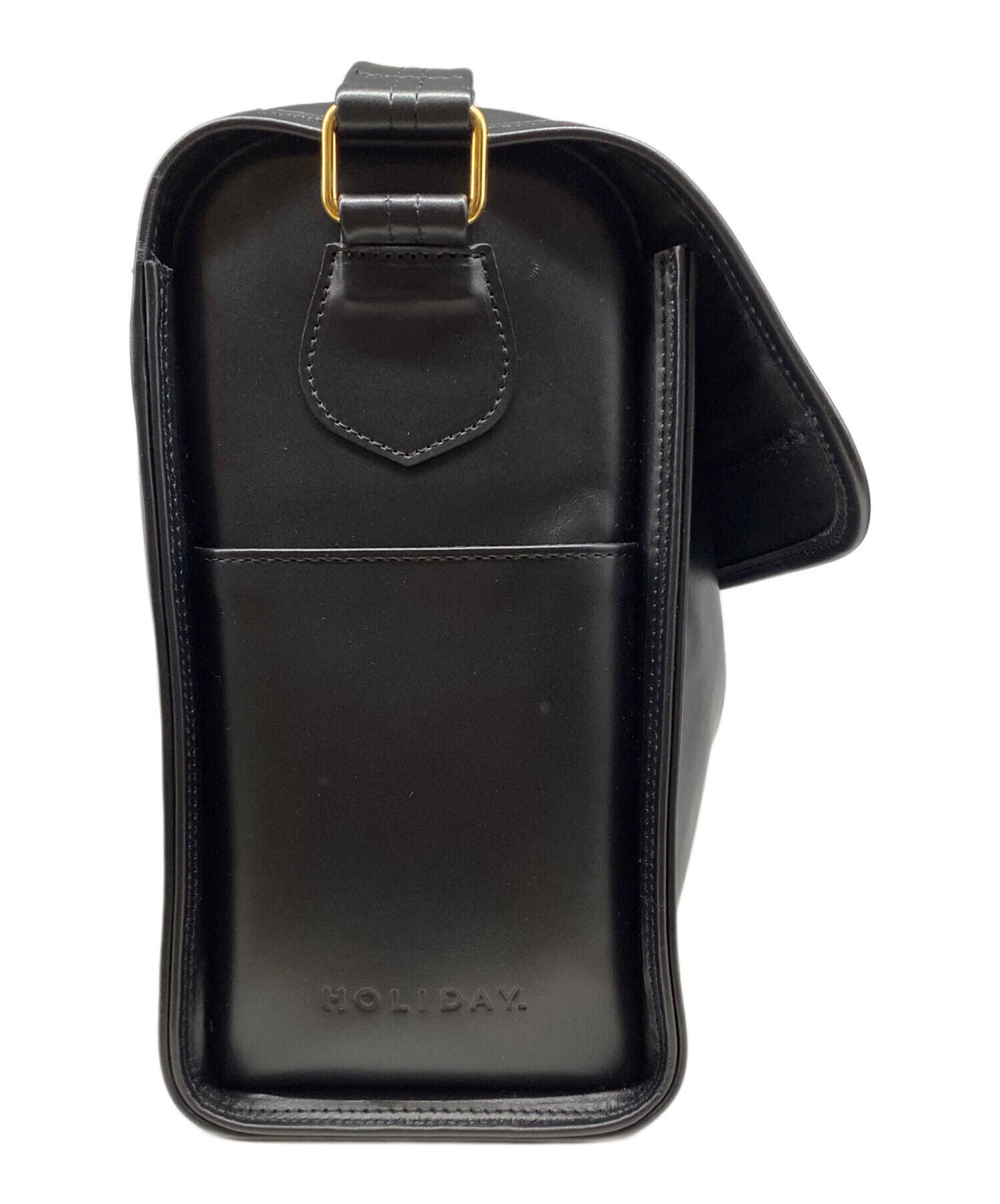 中古・古着通販】holiday (ホリデー) LEATHER FLAP BIG BAG ブラック 