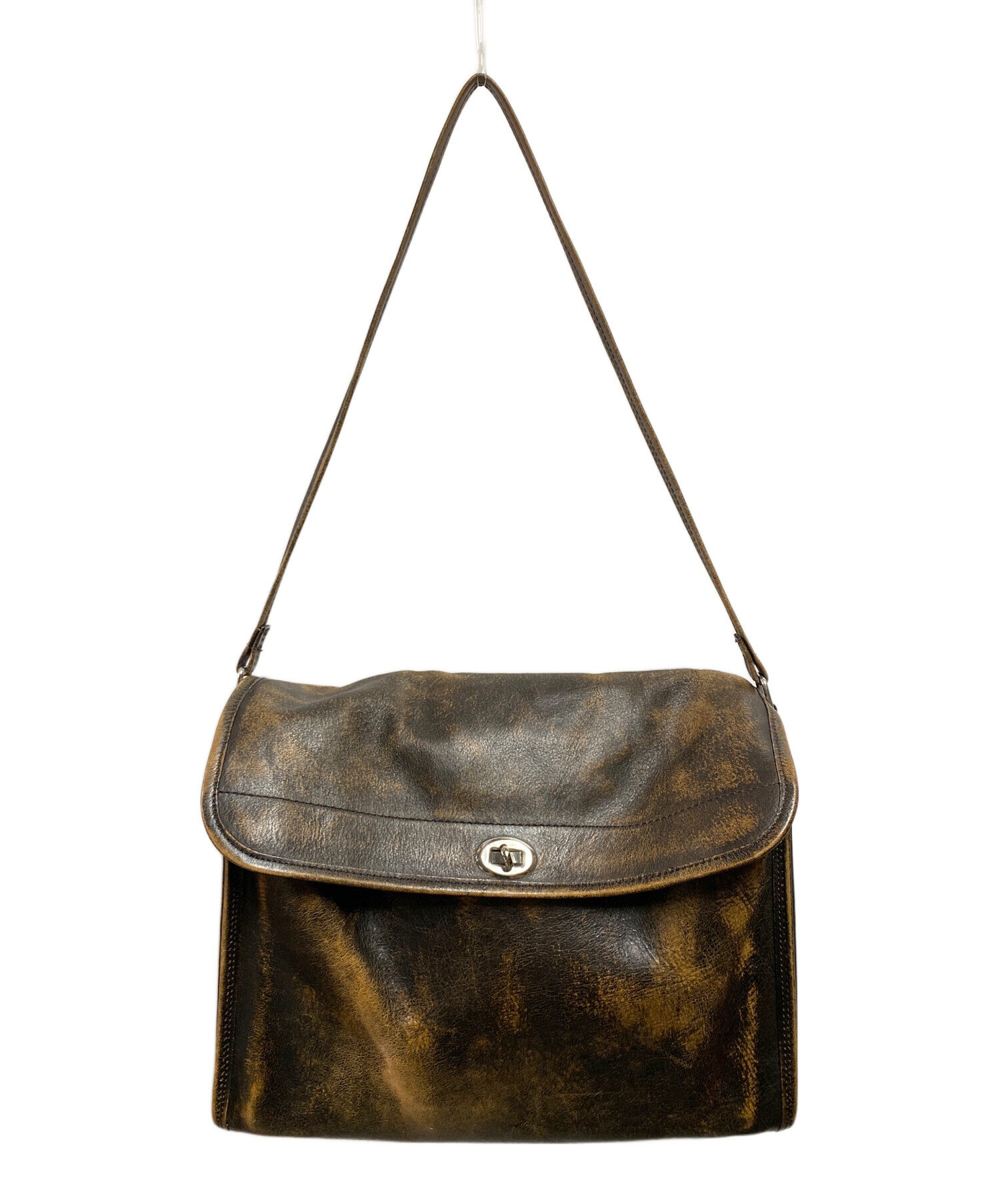 中古・古着通販】holiday (ホリデー) LEATHER FLAP BAG ブラウン 