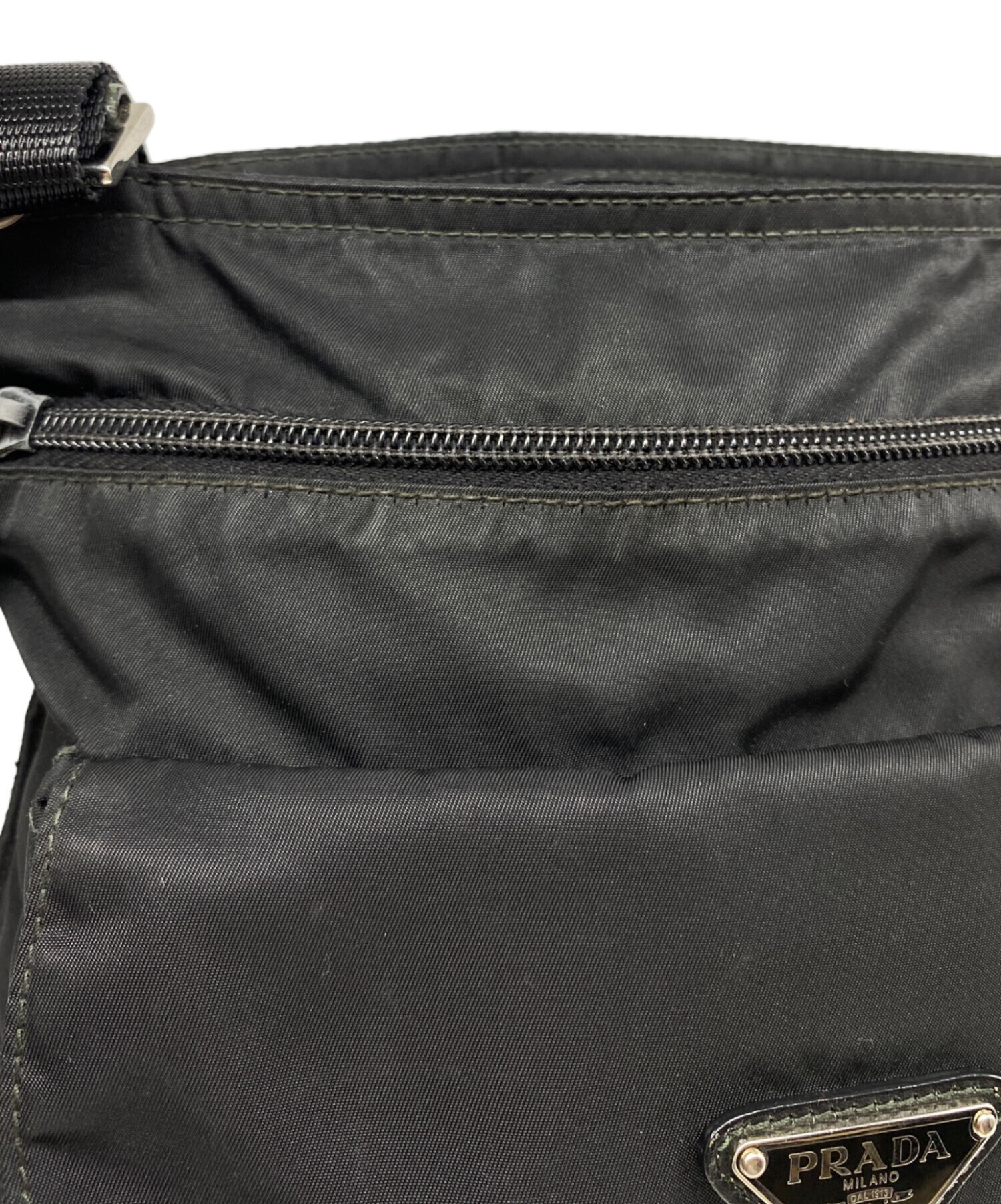 中古・古着通販】PRADA (プラダ) ナイロンショルダーバッグ ブラック