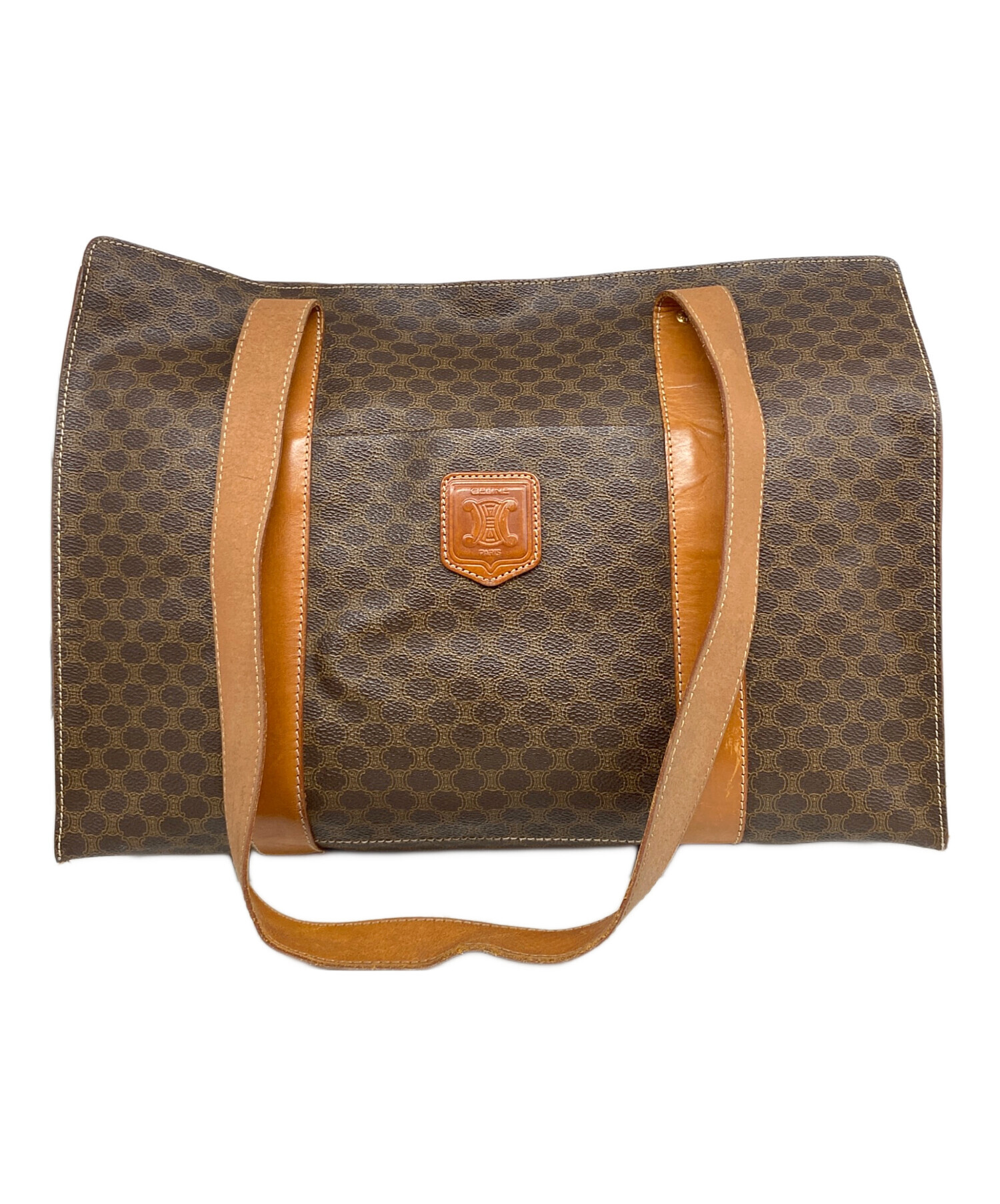 中古・古着通販】CELINE (セリーヌ) マカダム柄トートバッグ ブラウン