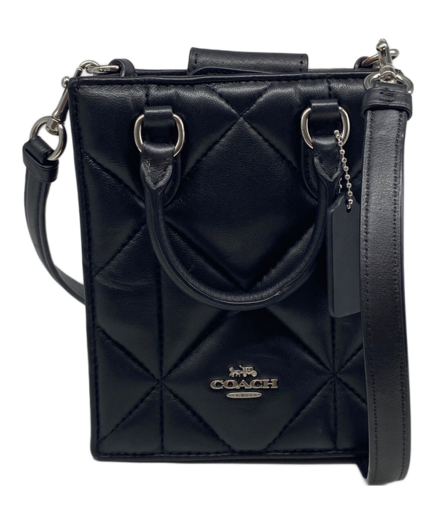 中古・古着通販】COACH (コーチ) キルティング2wayバッグ ブラック 