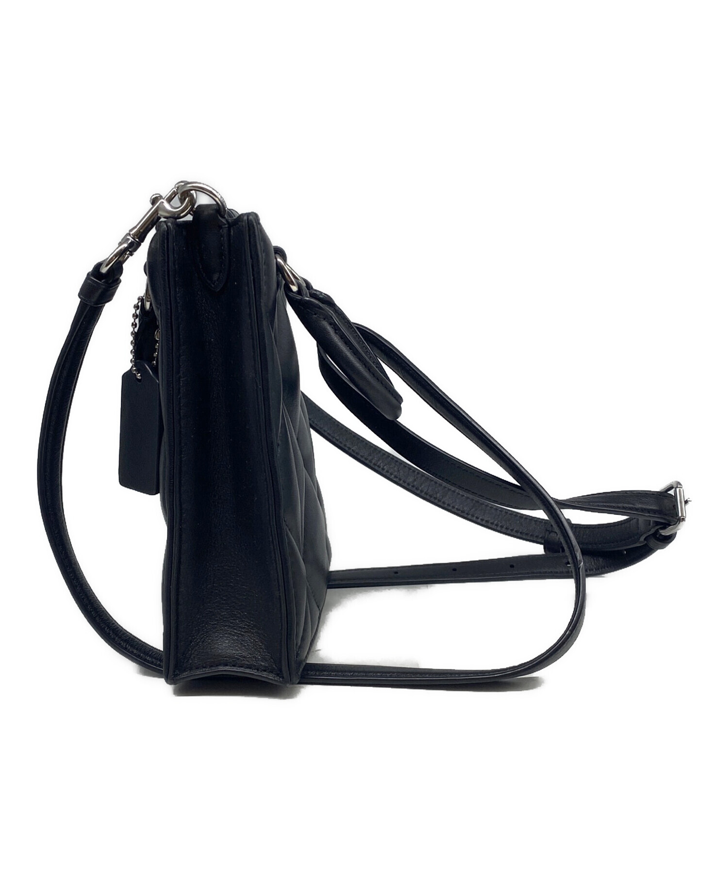 中古・古着通販】COACH (コーチ) キルティング2wayバッグ ブラック 