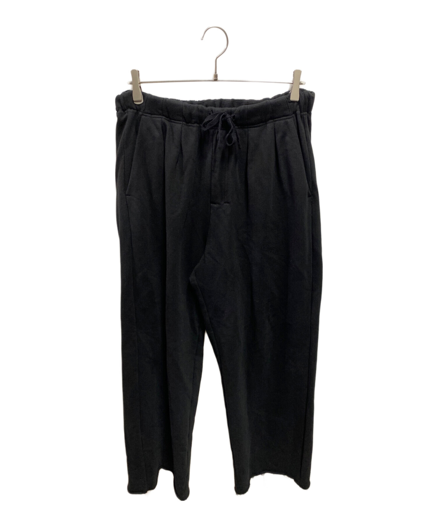 中古・古着通販】ANCELLM (アンセルム) TUCK SWEAT PANTS ブラック