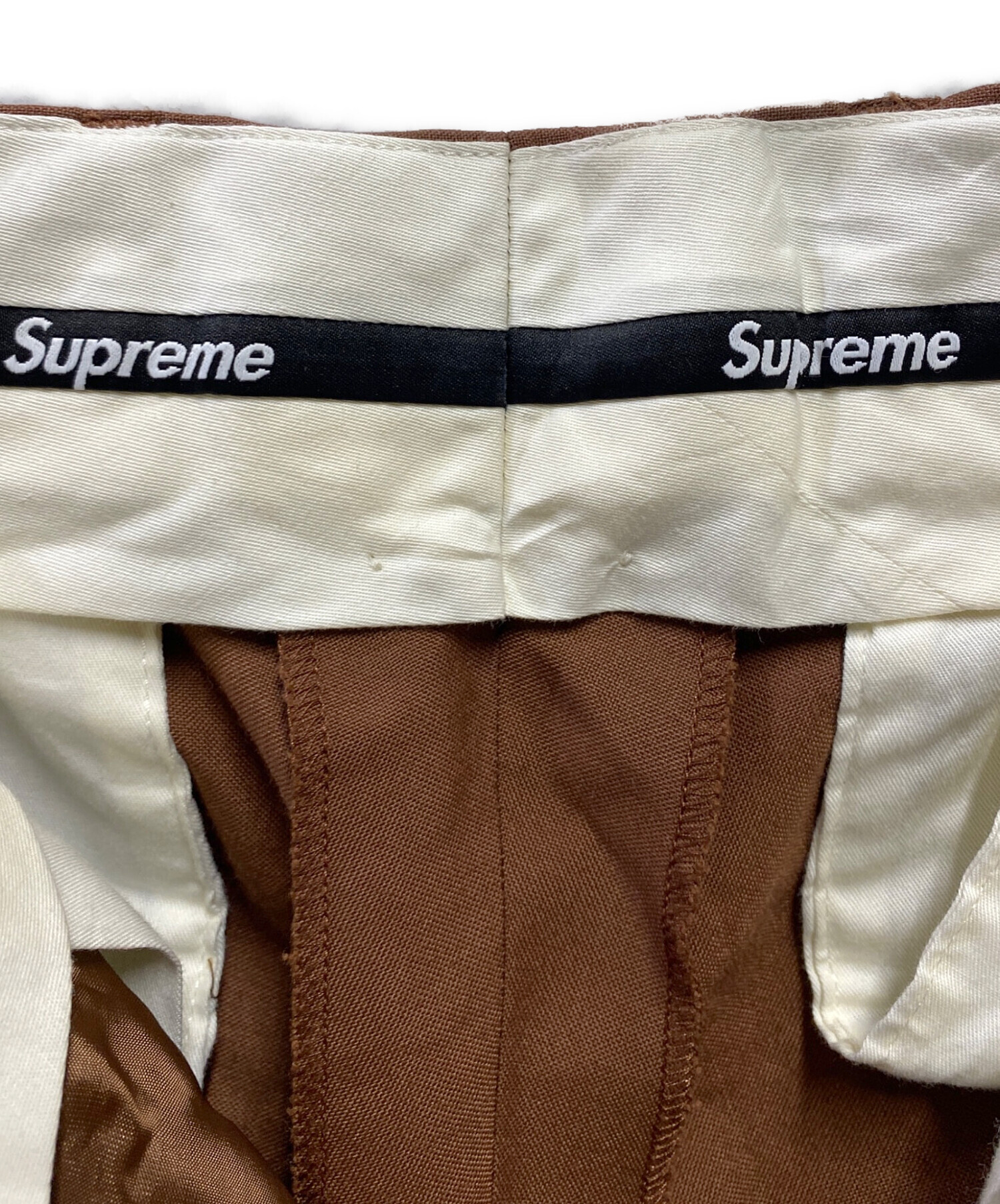 中古・古着通販】SUPREME (シュプリーム) 1タックスラックス ブラウン