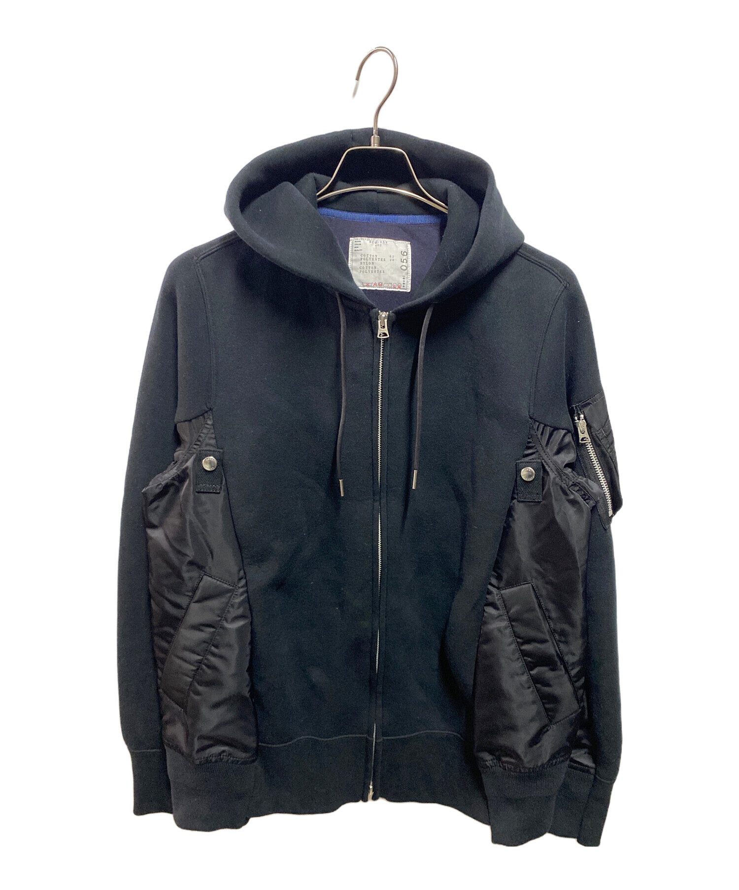 トップス sacai Nylon Twill Sponge Sweat Blouson 中古・古着通販】sacai (サカイ) Nylon Twill Mix Sponge Sweat